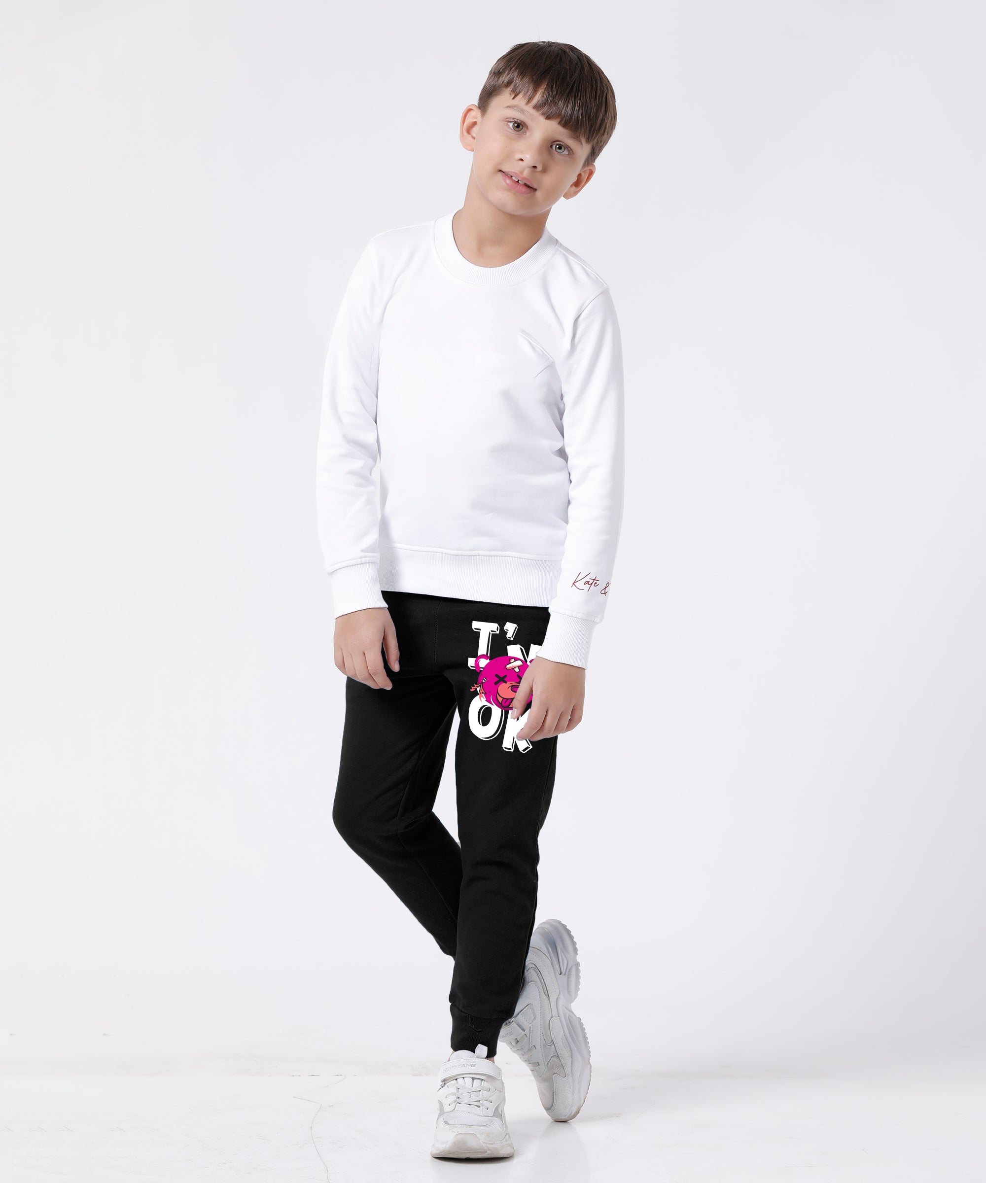 Boys Printed Premium Trouser | Black