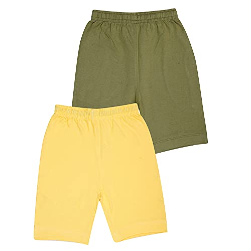 Kids Unisex Green-Yellow Desert Printed Regular Fit Vintage Trousers (Pack of 2)