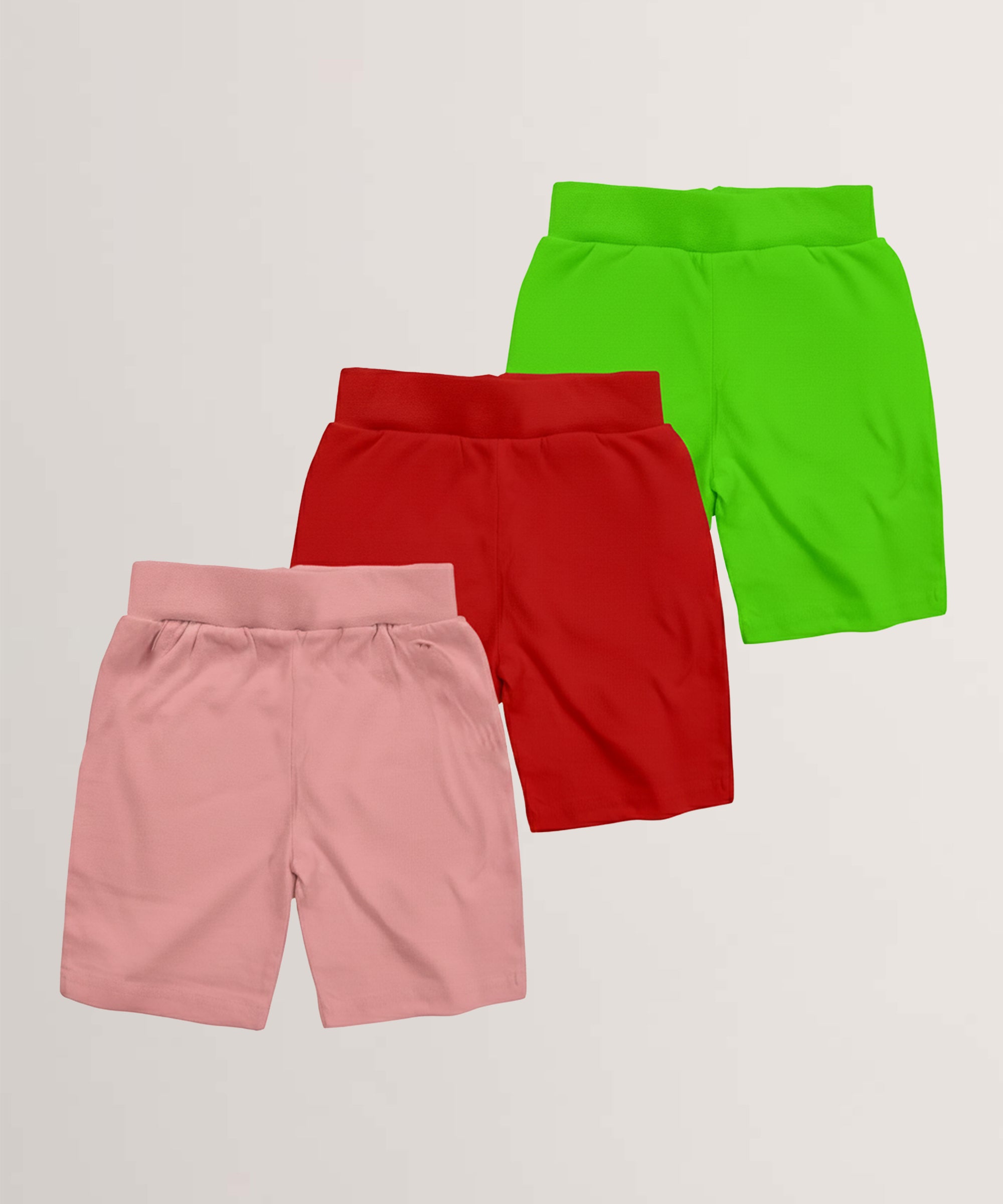 Kids Unisex Cotton Printed Shorts V3 (Pack of 3)