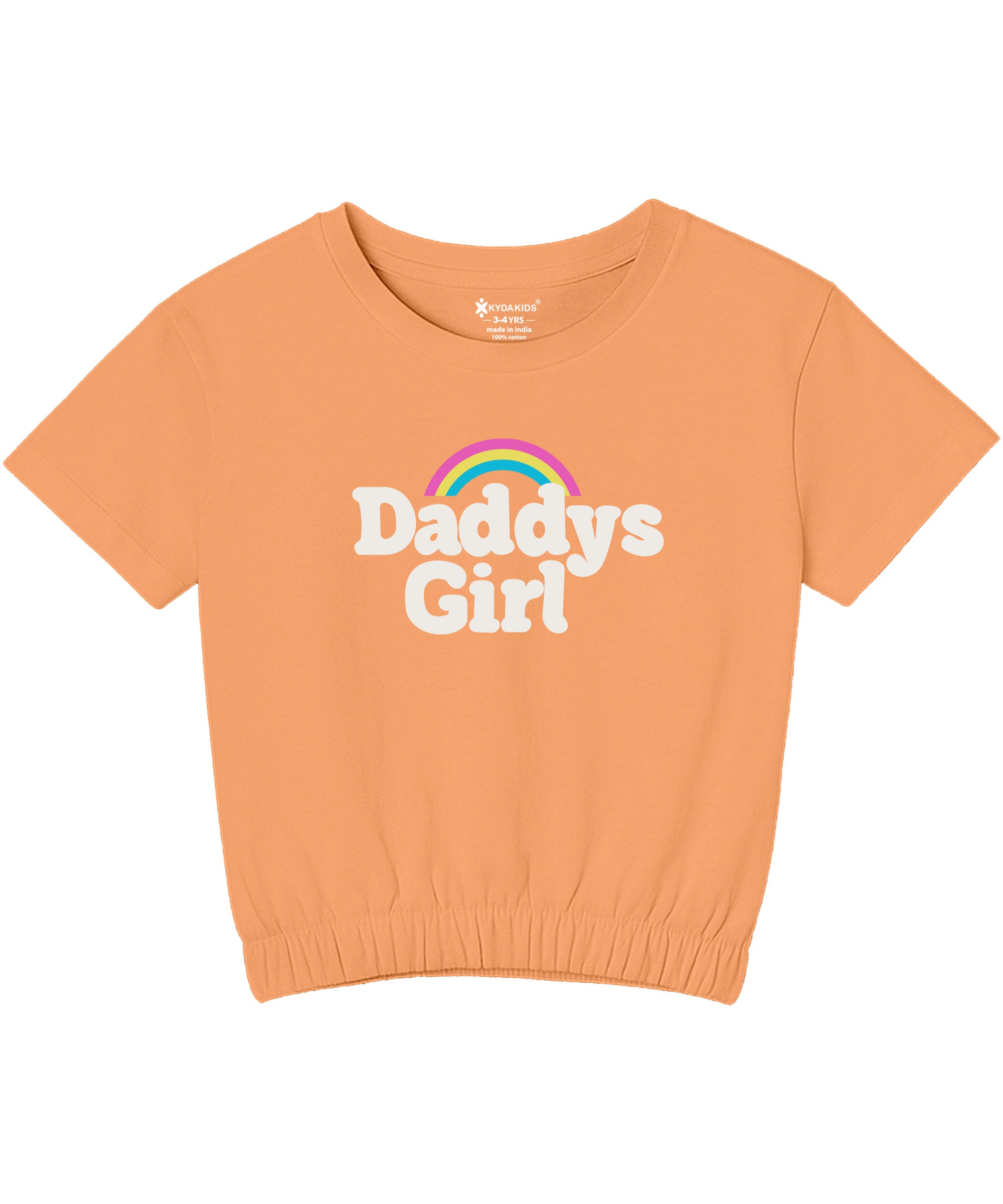 Girls1 00% Pure Cotton Regular fit Short Sleeve Printed Crop top T-Shirt -Combo 3