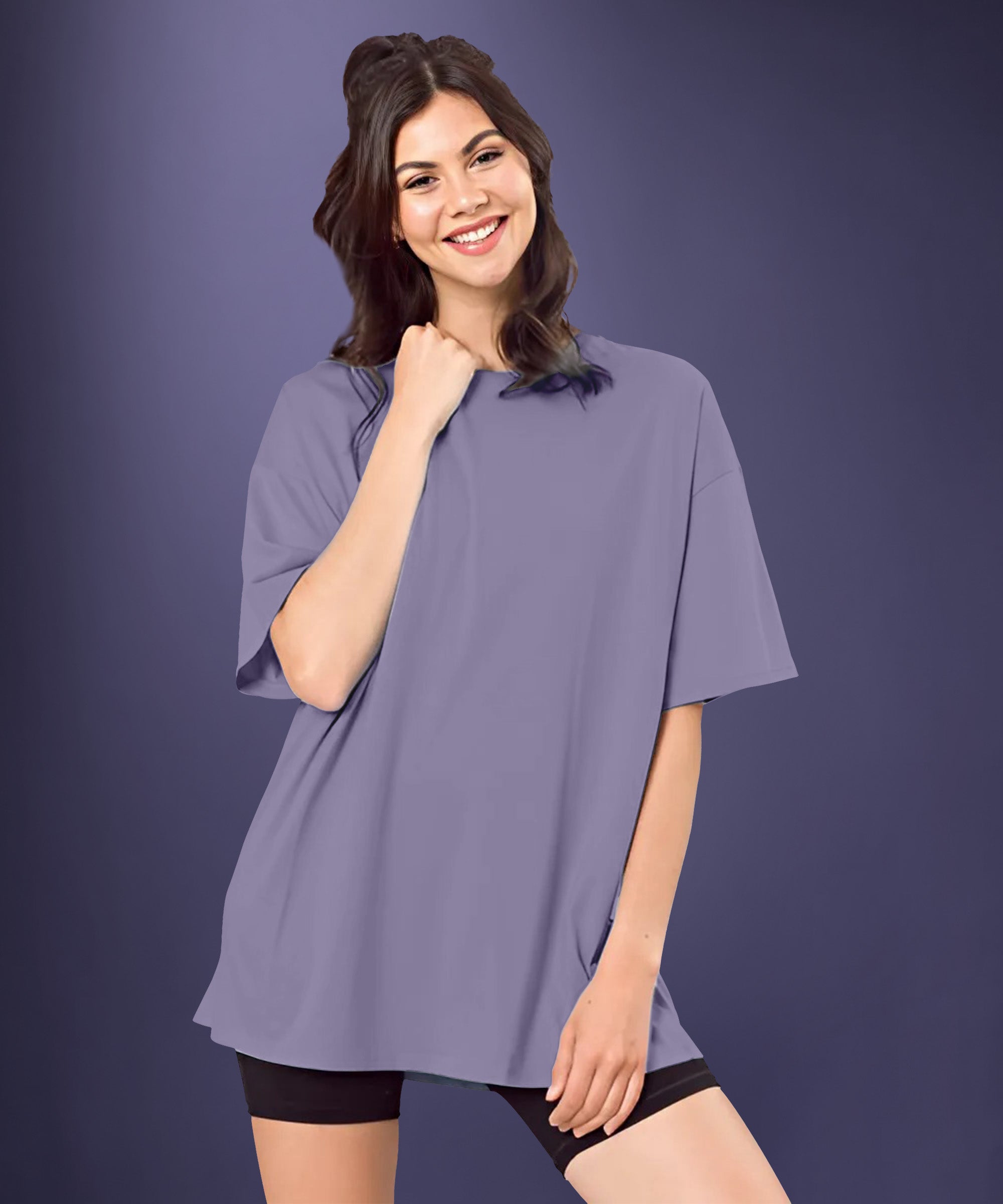 Women's Solid Oversized T-shirt
