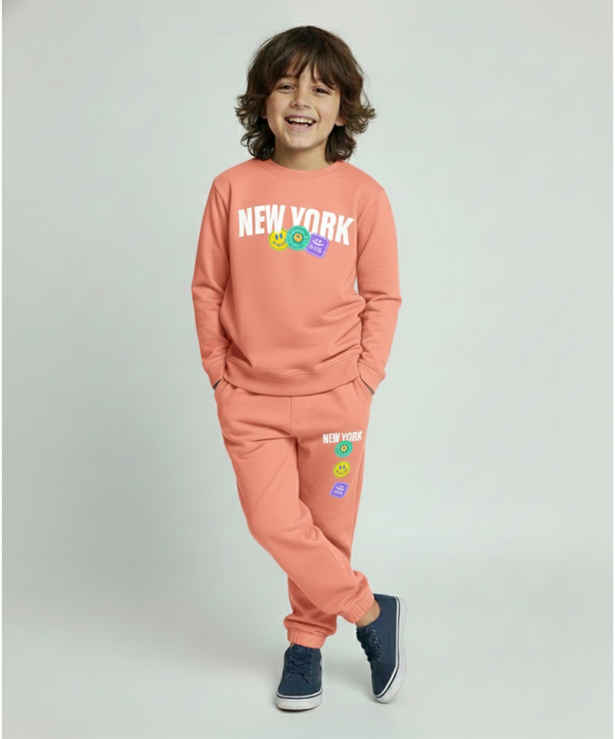 Boys & Girls Full Sleeve Sweatshirt & Pants | Orange