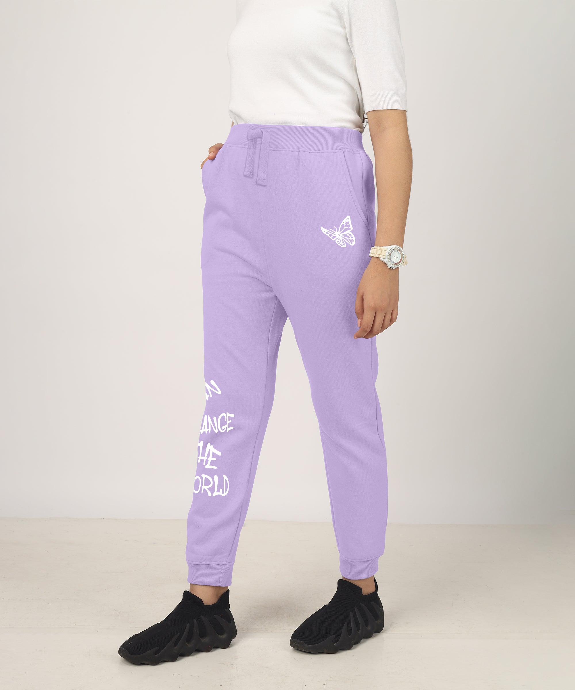 Girls Printed Premium Trouser | Lavender