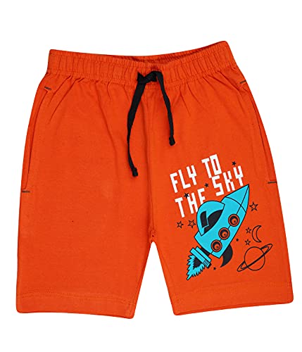 Kids Unisex Orange-BlackBlack-Melange Desert Printed Regular Fit Vintage Trousers (Pack of 2)