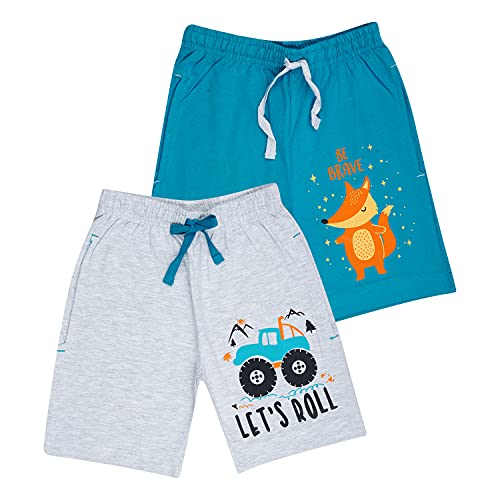 Kids Unisex Blue-Melange Desert Printed Regular Fit Vintage Trousers (Pack of 2)