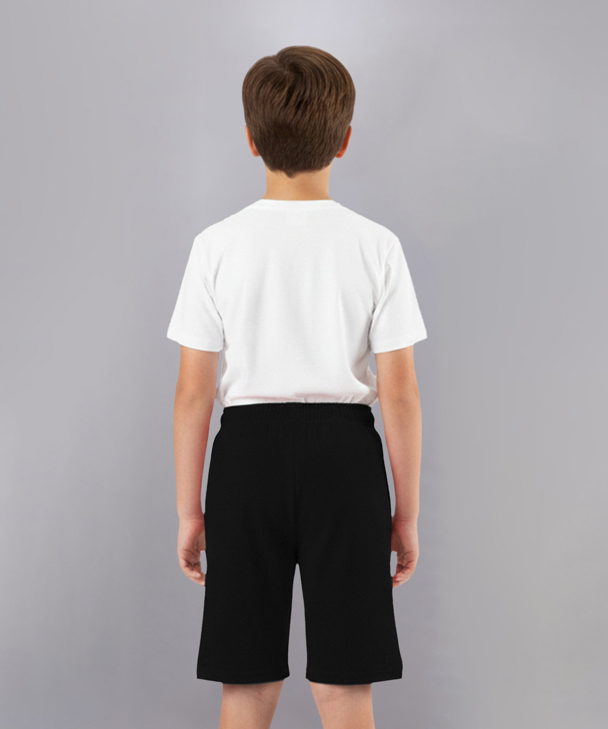 Boys Black Cotton Printed Bermuda USSC Shorts