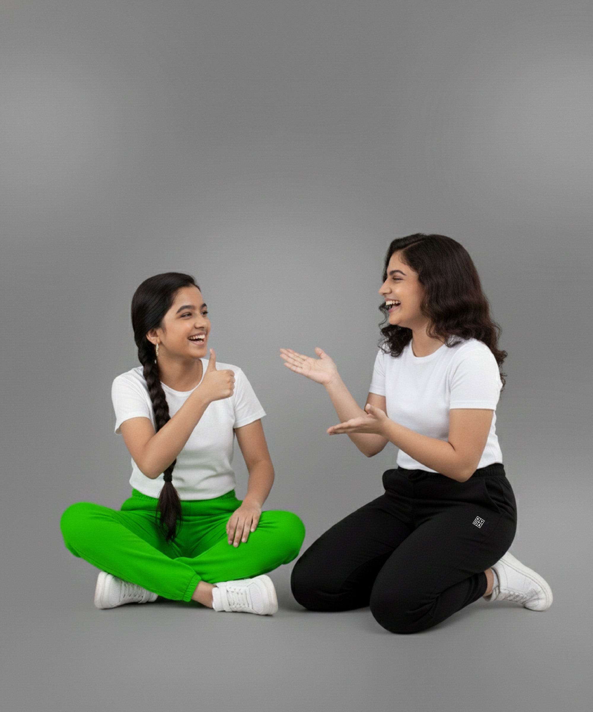 Girls Premium Cotton Trackpants | Regular Fit | Stretch Waist Joggers | Pack of 2