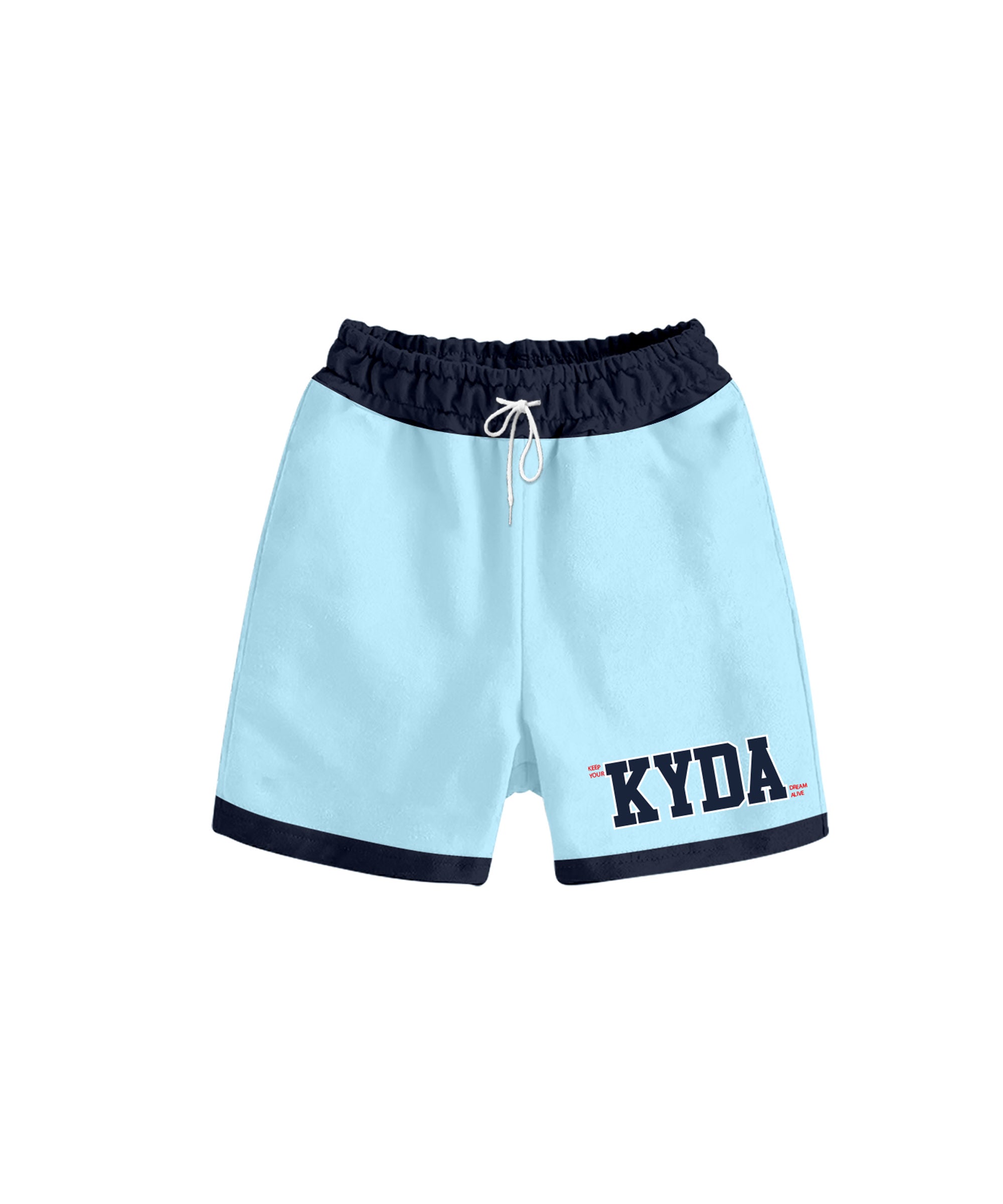 Boy's 100% Pure Cotton Premium Printed Light Blue Raglan Sleeve Tshirt and Shorts Set