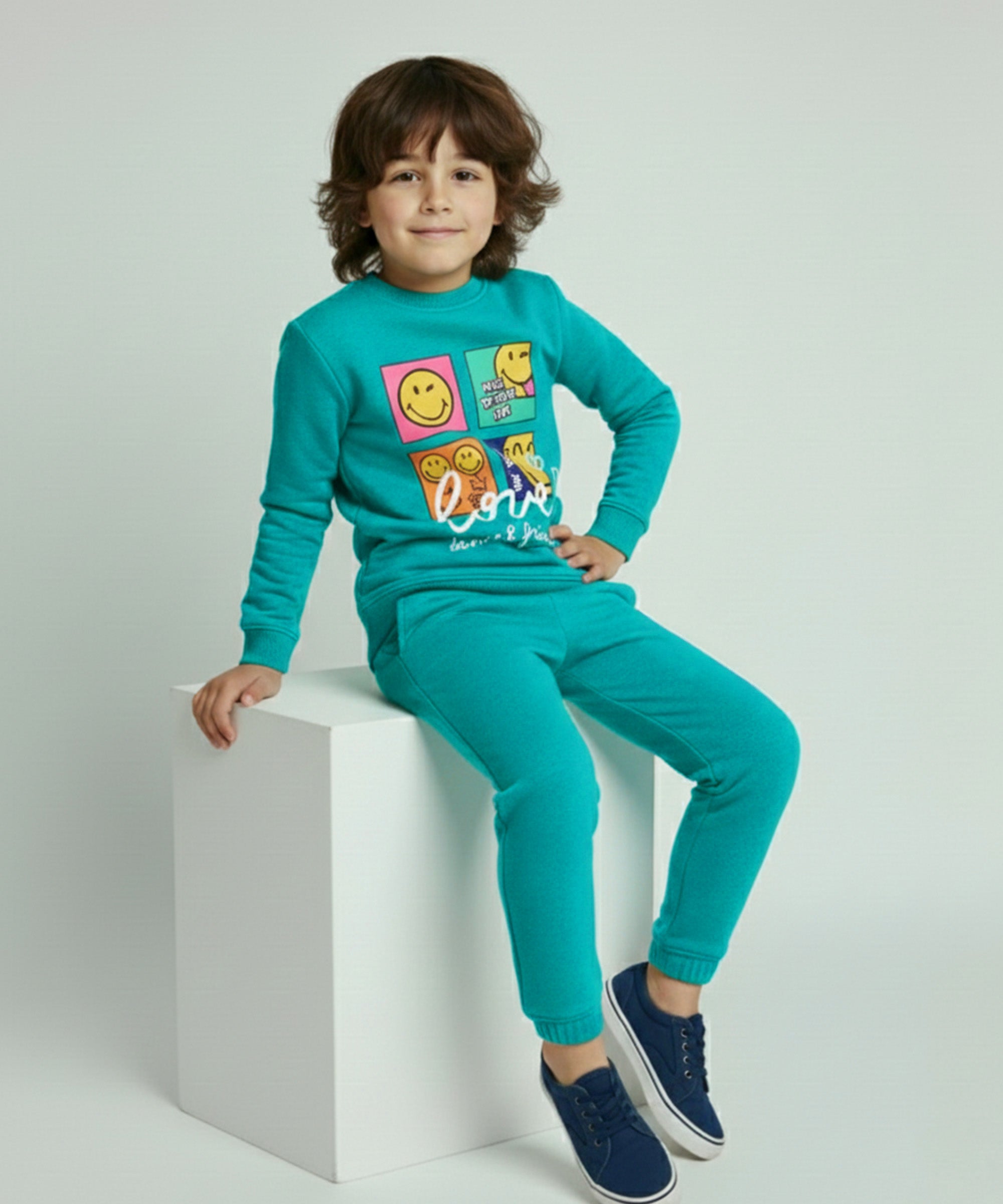 Boys & Girls Full Sleeve Sweatshirt & Pants | Rel Green
