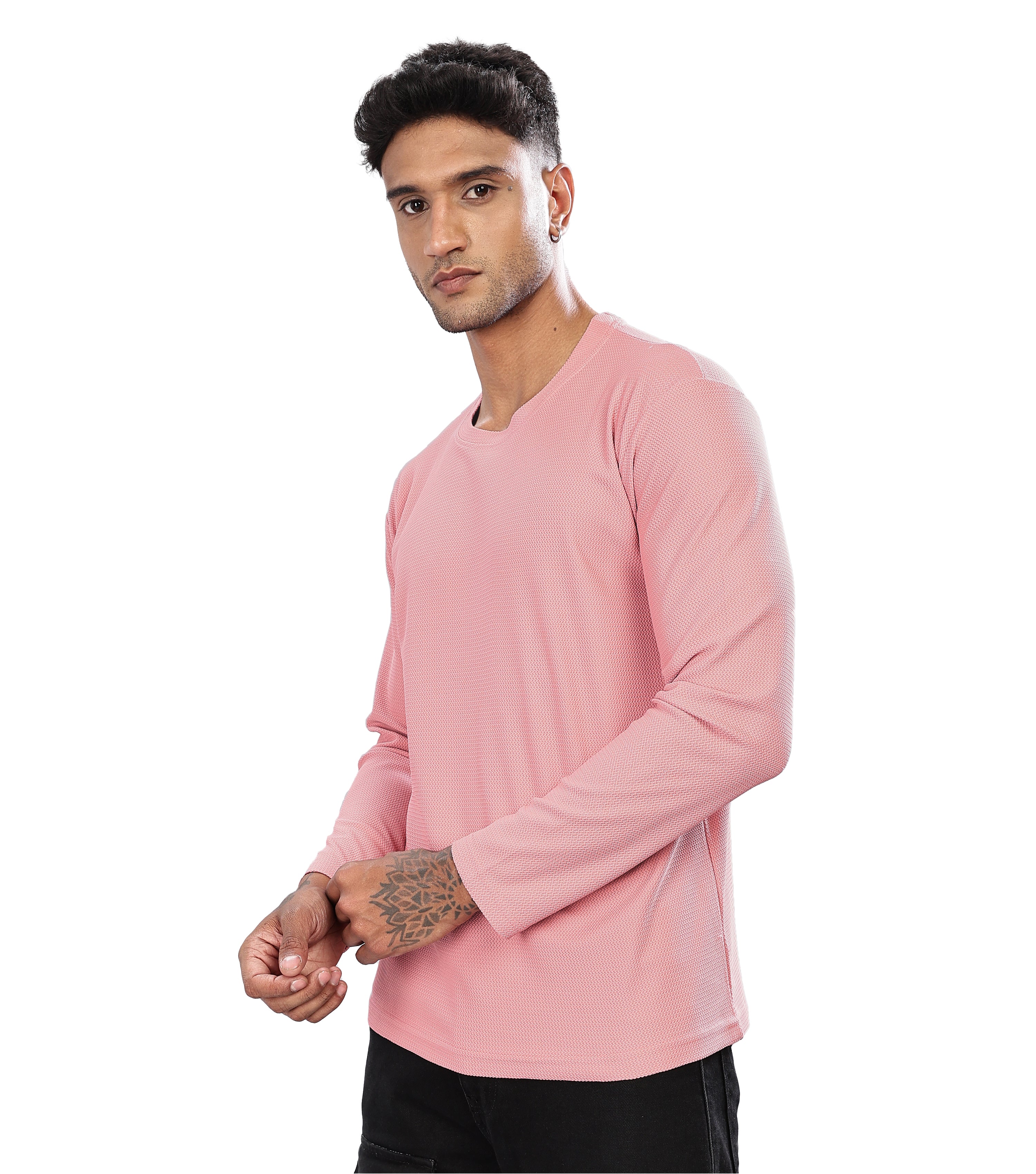 SHODOX® Men's Solid Polyblend Round Neck long Sleeve Regular fit T-shirt (Pack of 1)