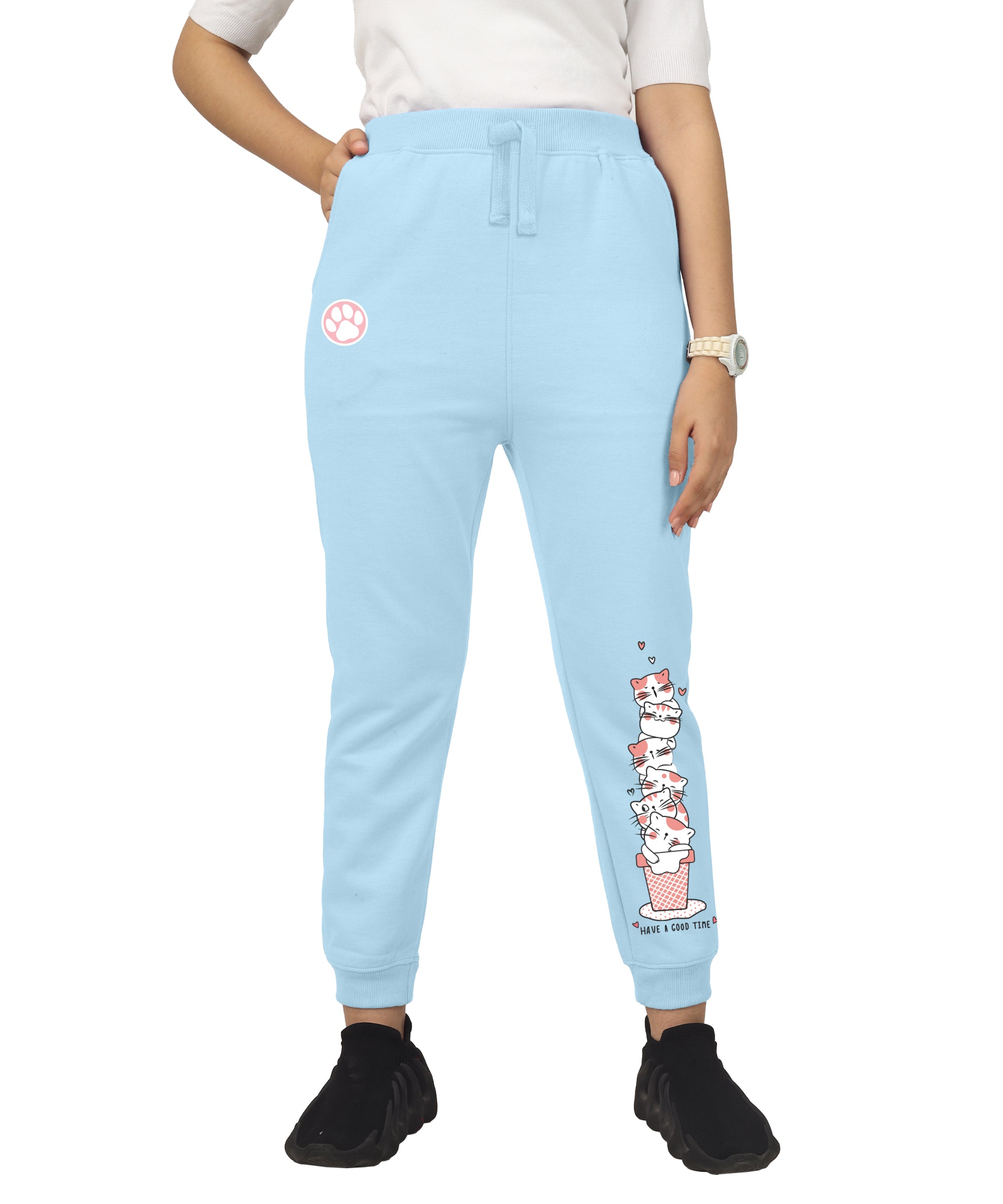 Girls Printed Premium Trouser | Skyblue