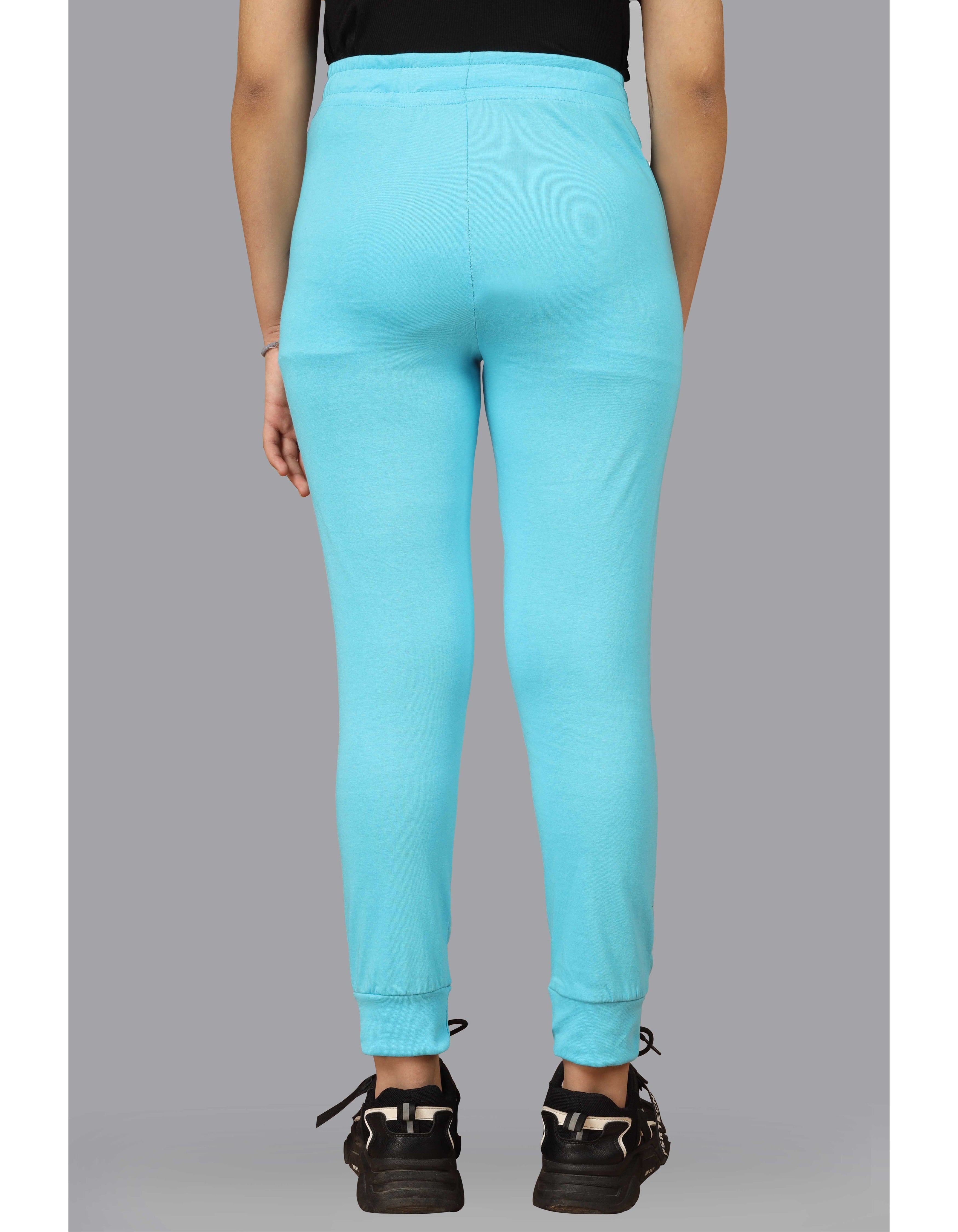 Girls Cotton Printed Track Pants with Pocket C4 - Multicolor (Pack of 2)