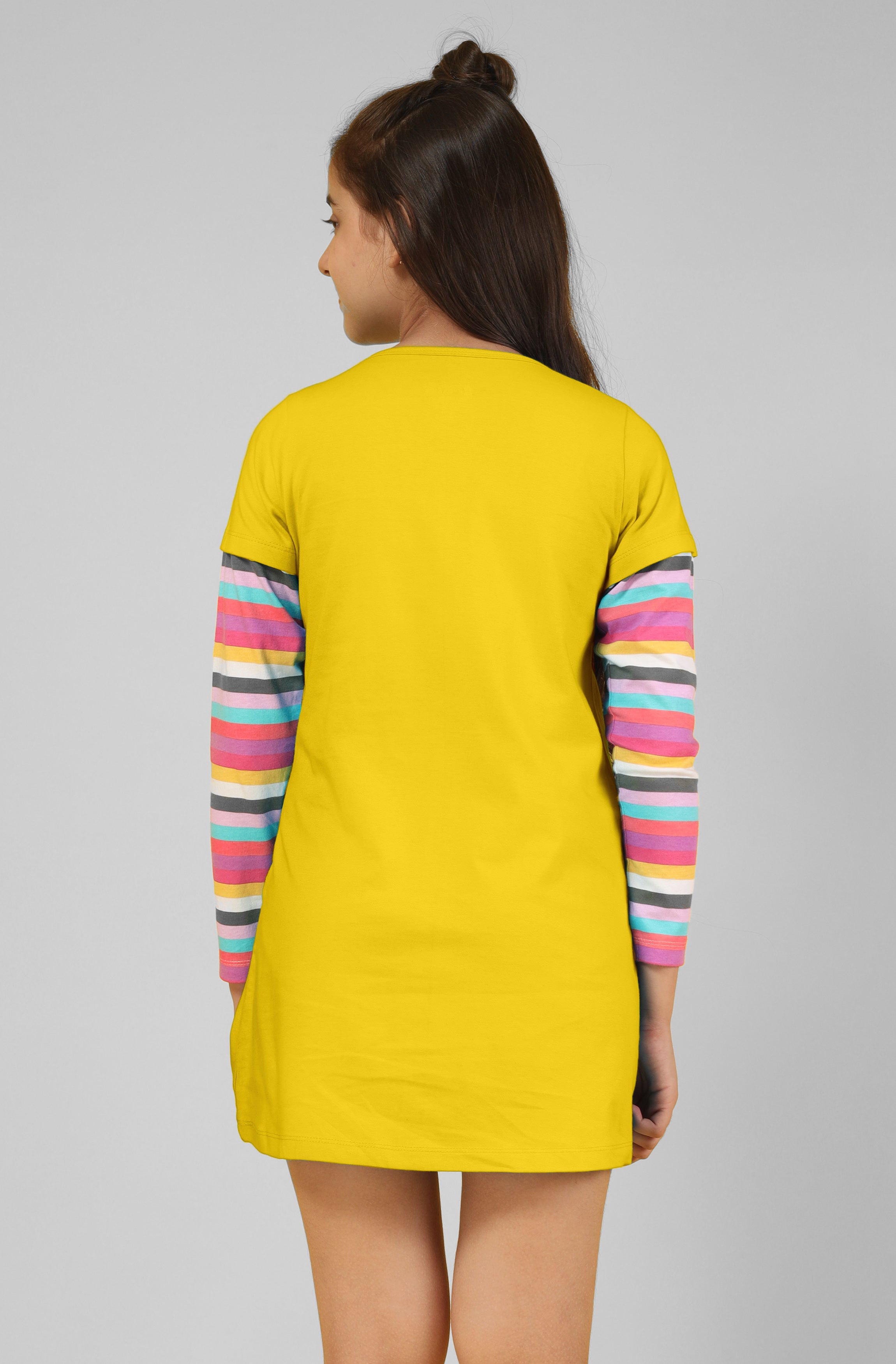 Long t-Shirt for Girls - Full Sleeve Tops Yellow