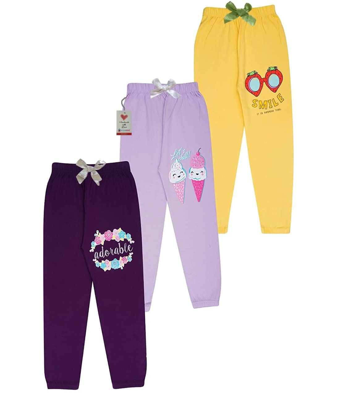 Girl's Regular fit Track Pants (GP3A_C2_Combo 3)