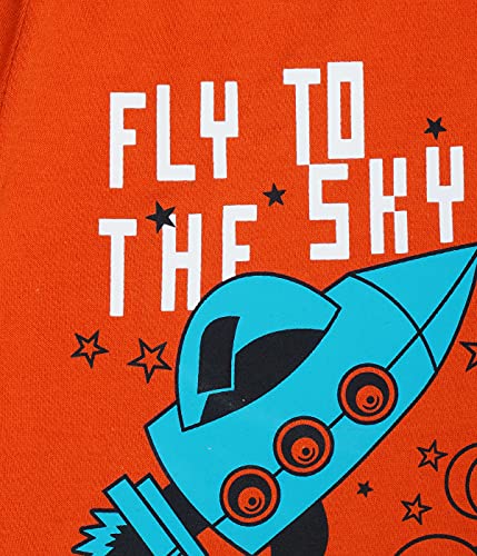 Kids Unisex Orange-BlackBlack-Melange Desert Printed Regular Fit Vintage Trousers (Pack of 2)