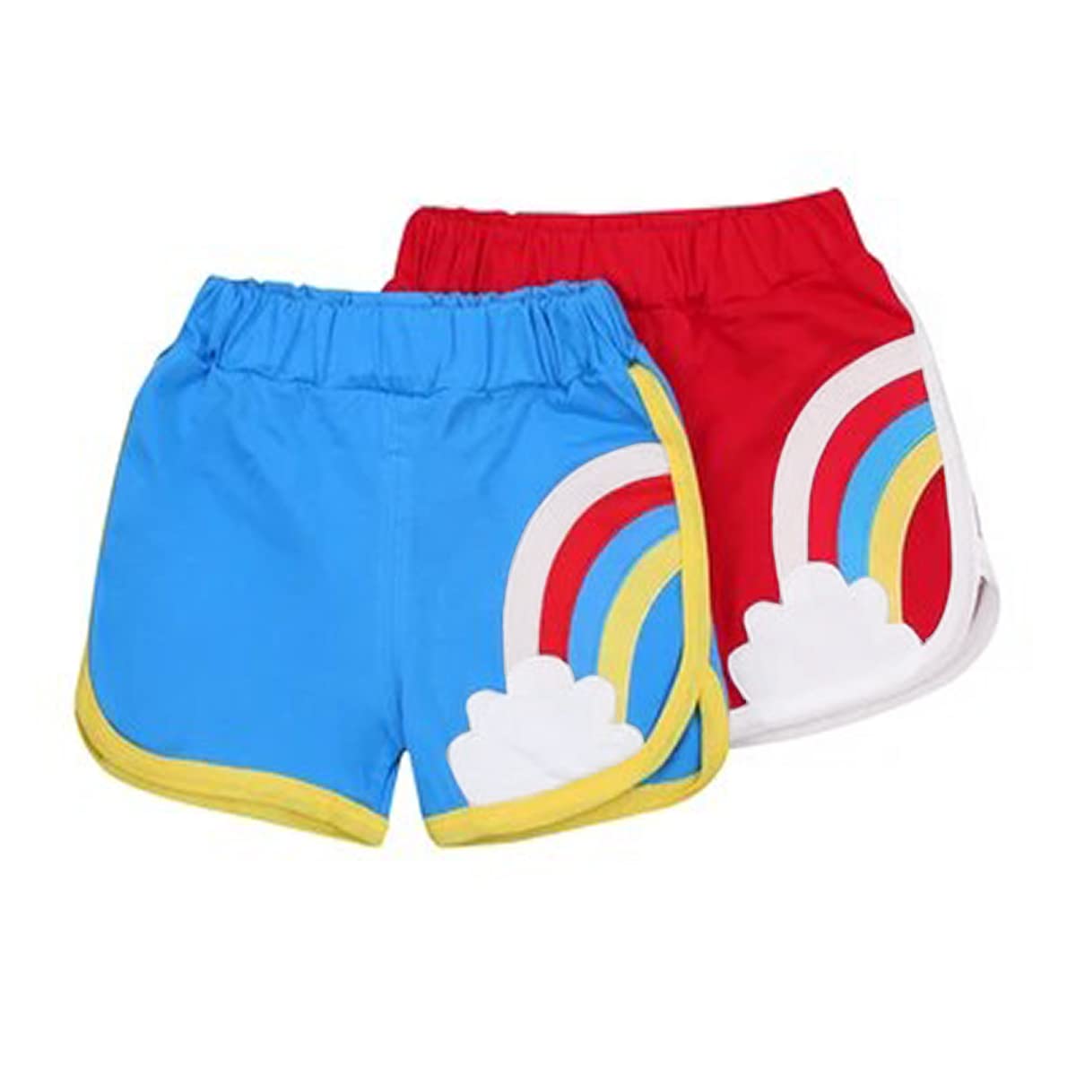 Girls Cotton Plain Regular Fit Shorts - Multicolor (Pack of 2)