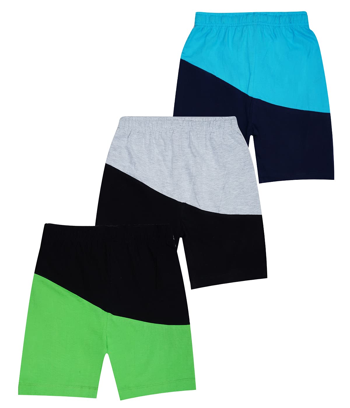 Kids Unisex Multicolor Cotton Cross Printed Shorts (Pack of 3)