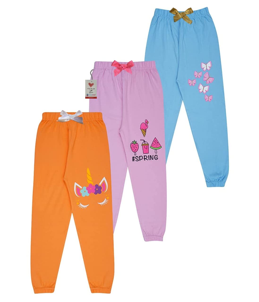 Girl's Regular fit Track Pants (GP3A_C5_Combo 3)