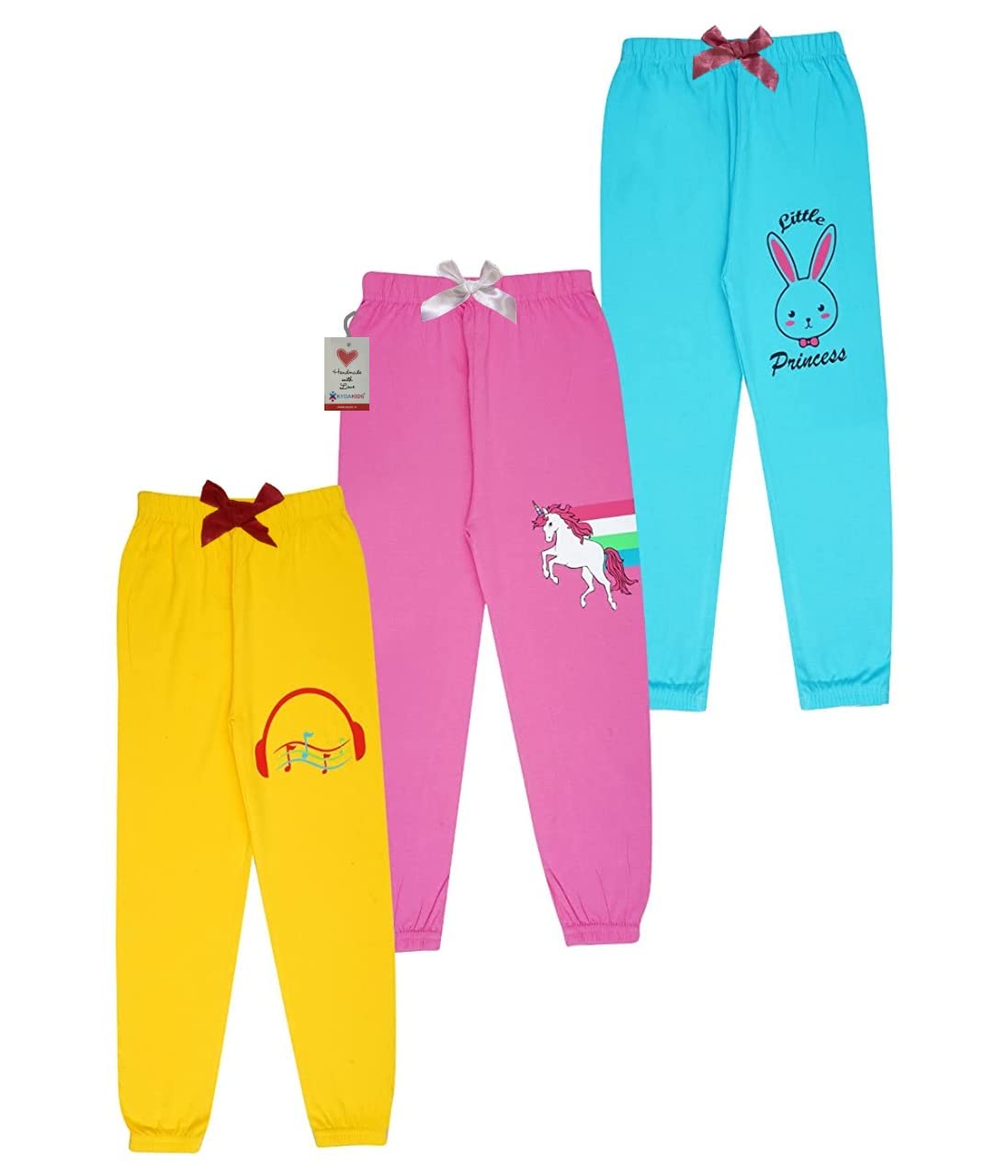 Girl's Regular fit Track Pants Multicolor(GP3A_C1_Combo 3)