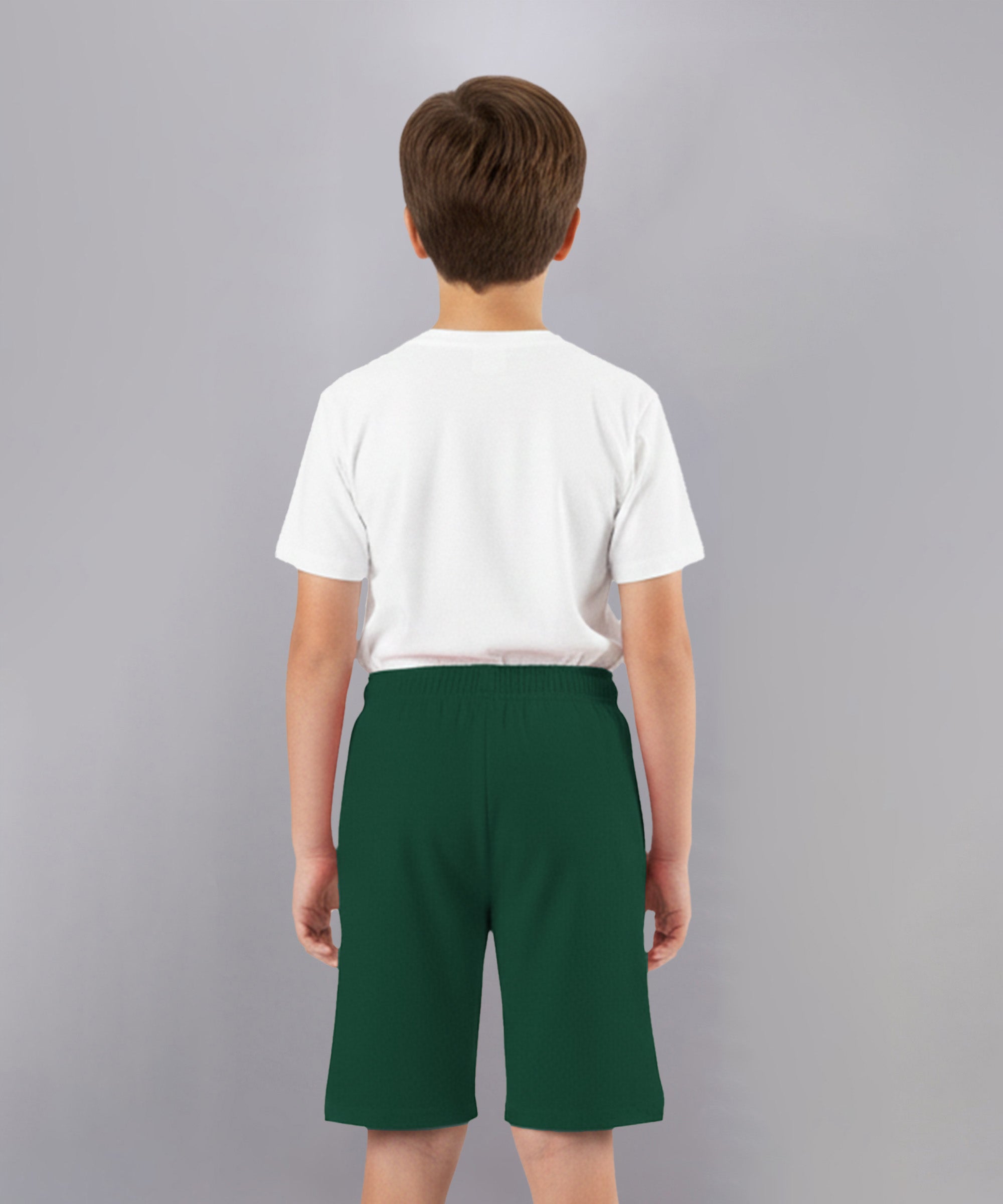 Boys Green Cotton Printed Bermuda USSC Shorts