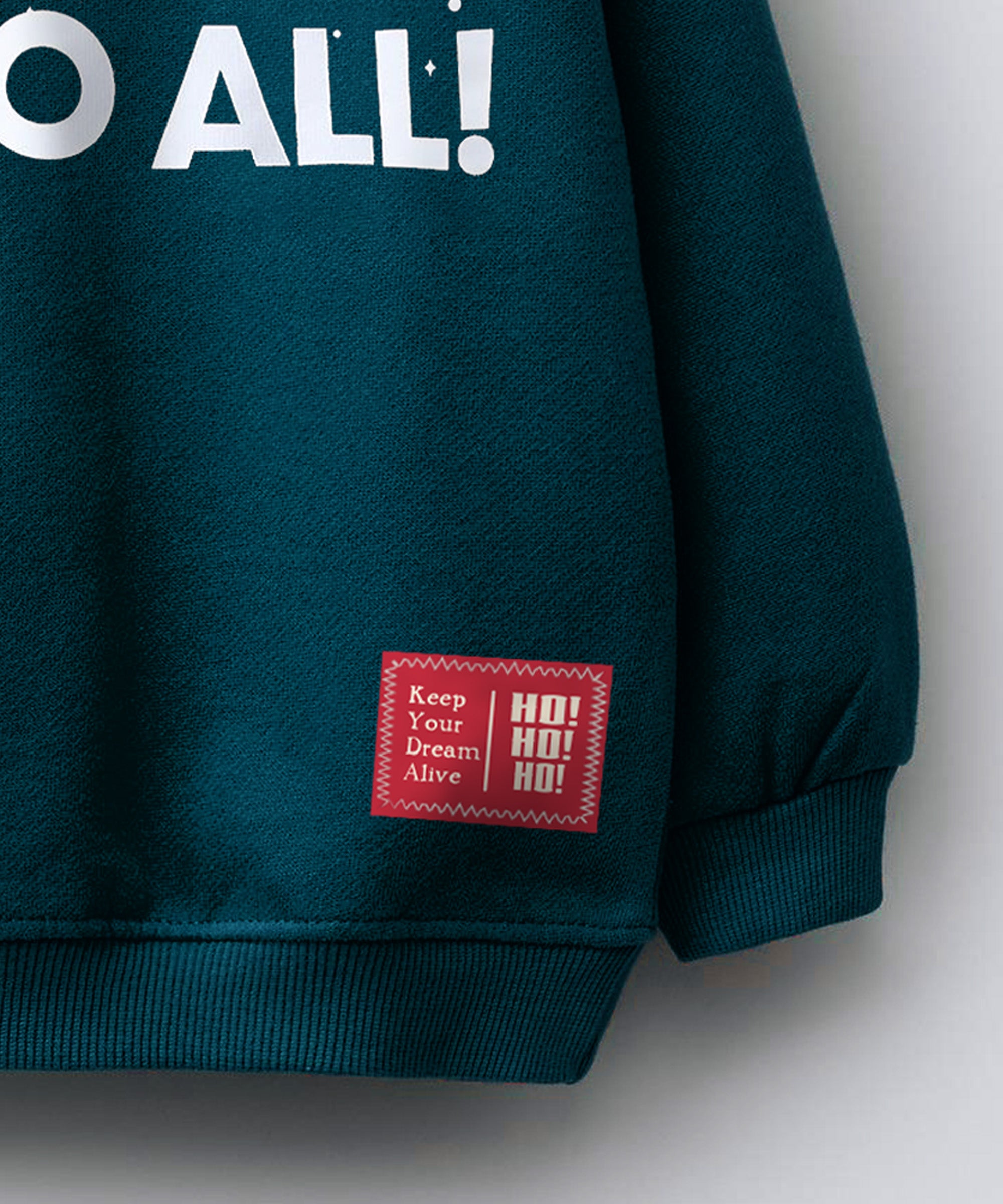 Premium Printed Cotton Solid Sweatshirt | Peacock Green