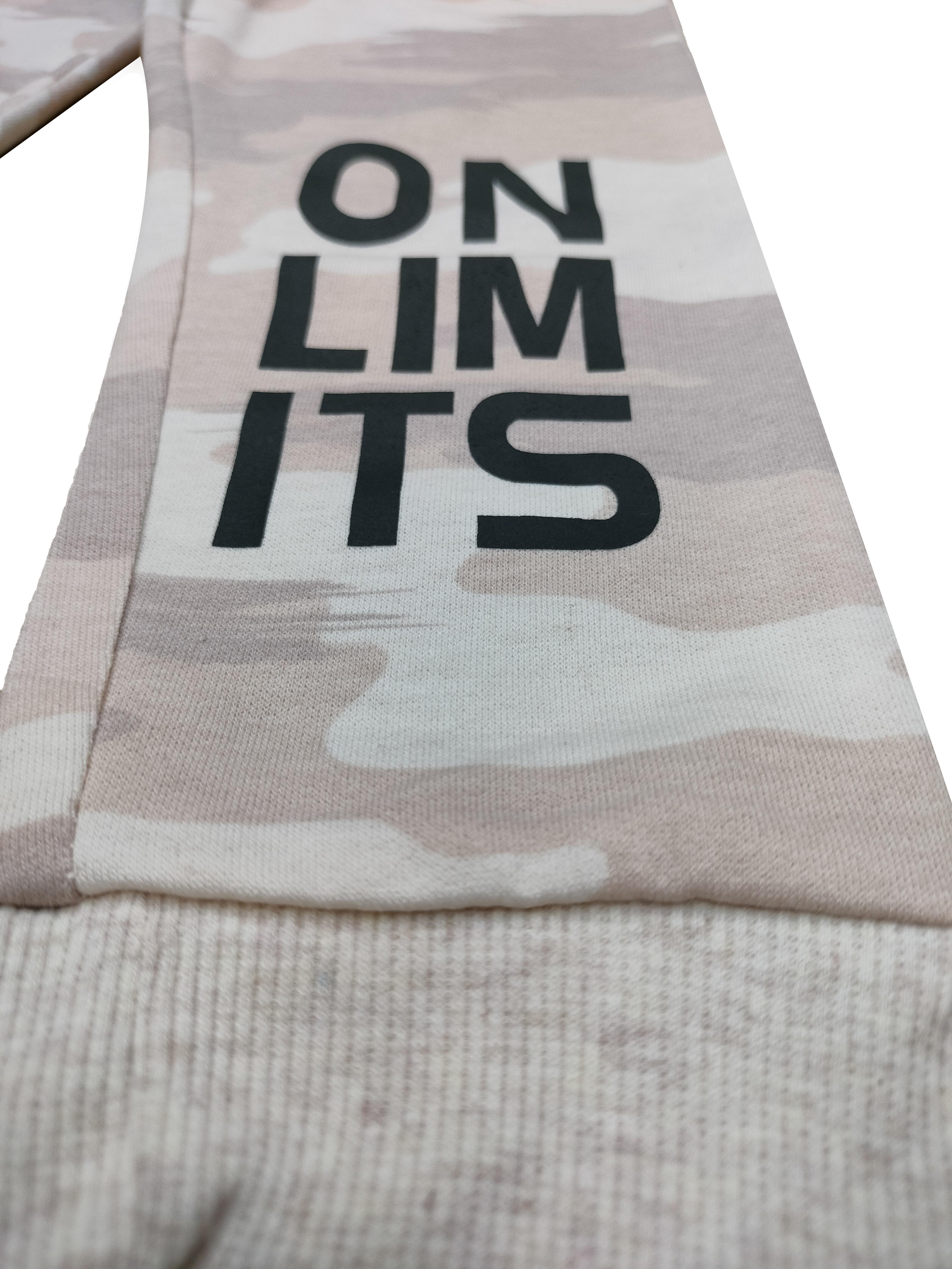 Girls Cotton Printed Camouflage Track Pants - Beige