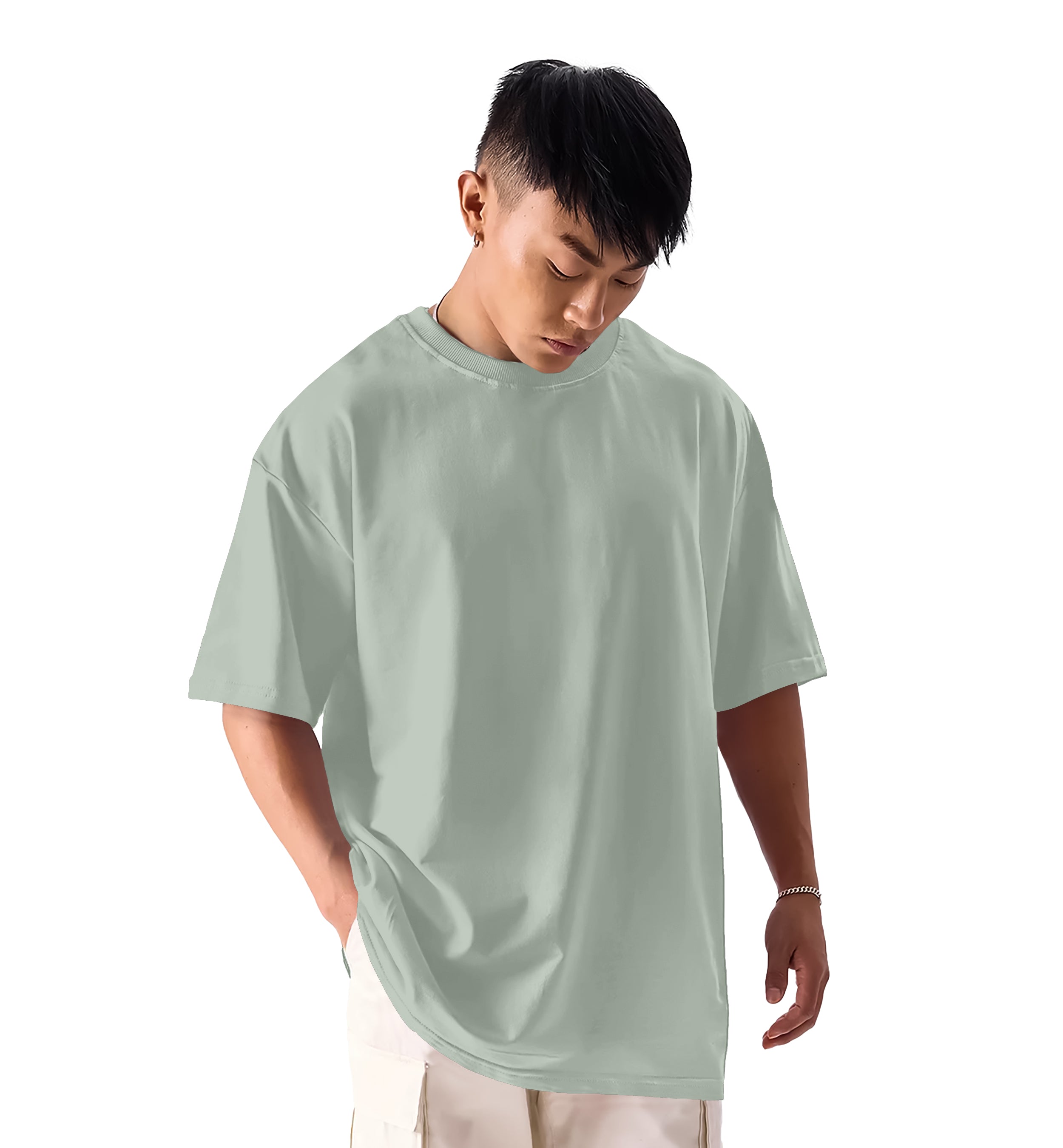 SHODOX® Men’s 100% Cotton Relaxed Fit Half Sleeve T-shirt for Men –Drop Shoulder Front and Back Solid Round Neck T-Shirts (Pack of 1)