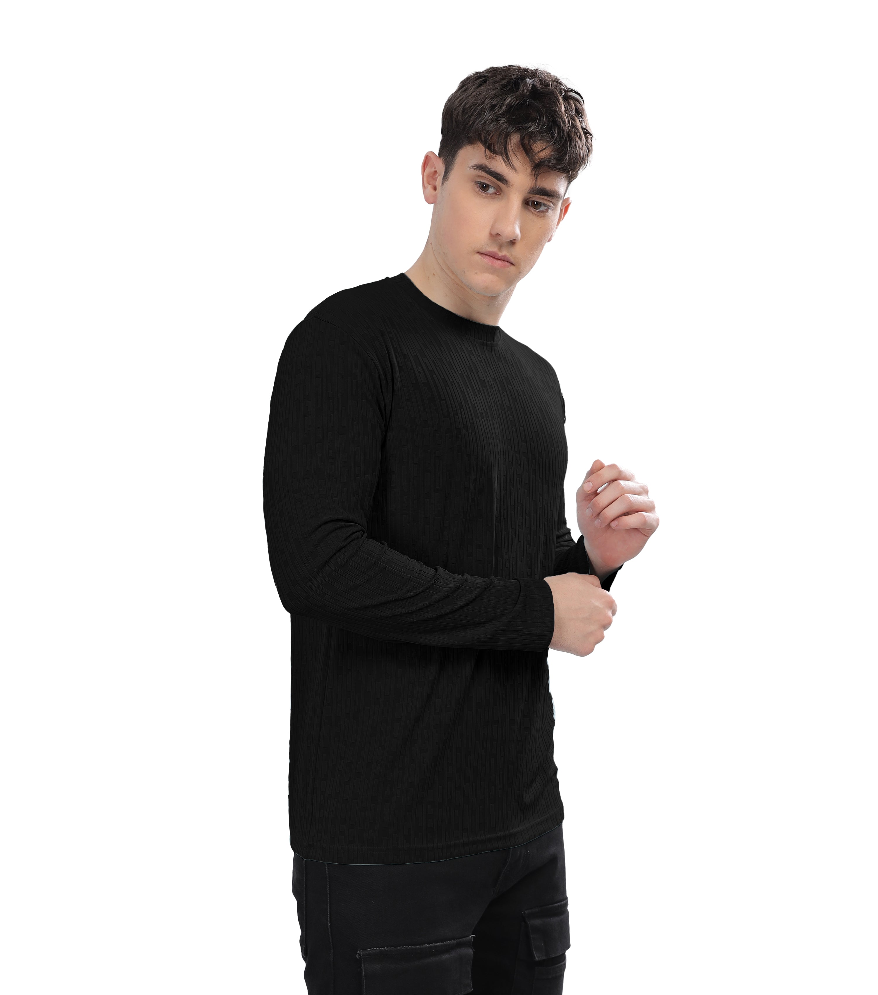 SHODOX® Men's Solid Polycotton Round Neck Full Sleeve Regular fit Tshirt (Pack of 1)