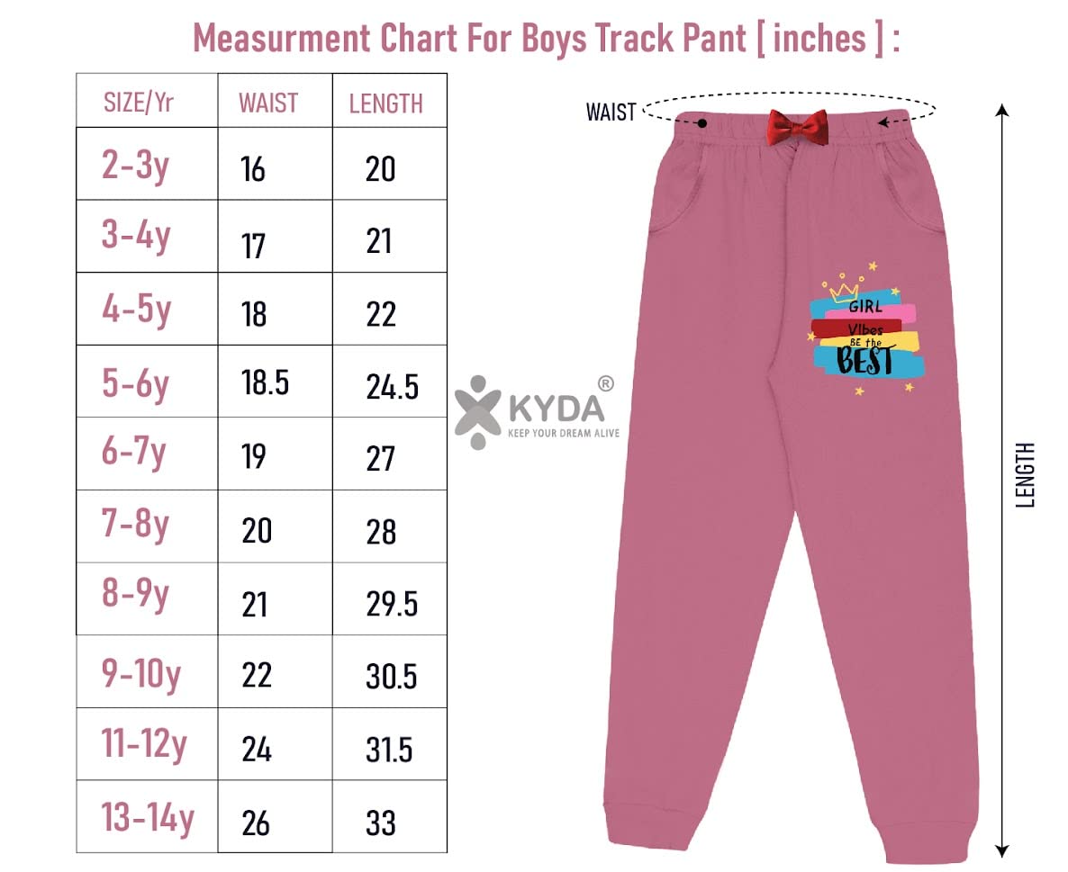 Girls Cotton Printed Track Pants with Pocket C1 - Multicolor (Pack of 3)