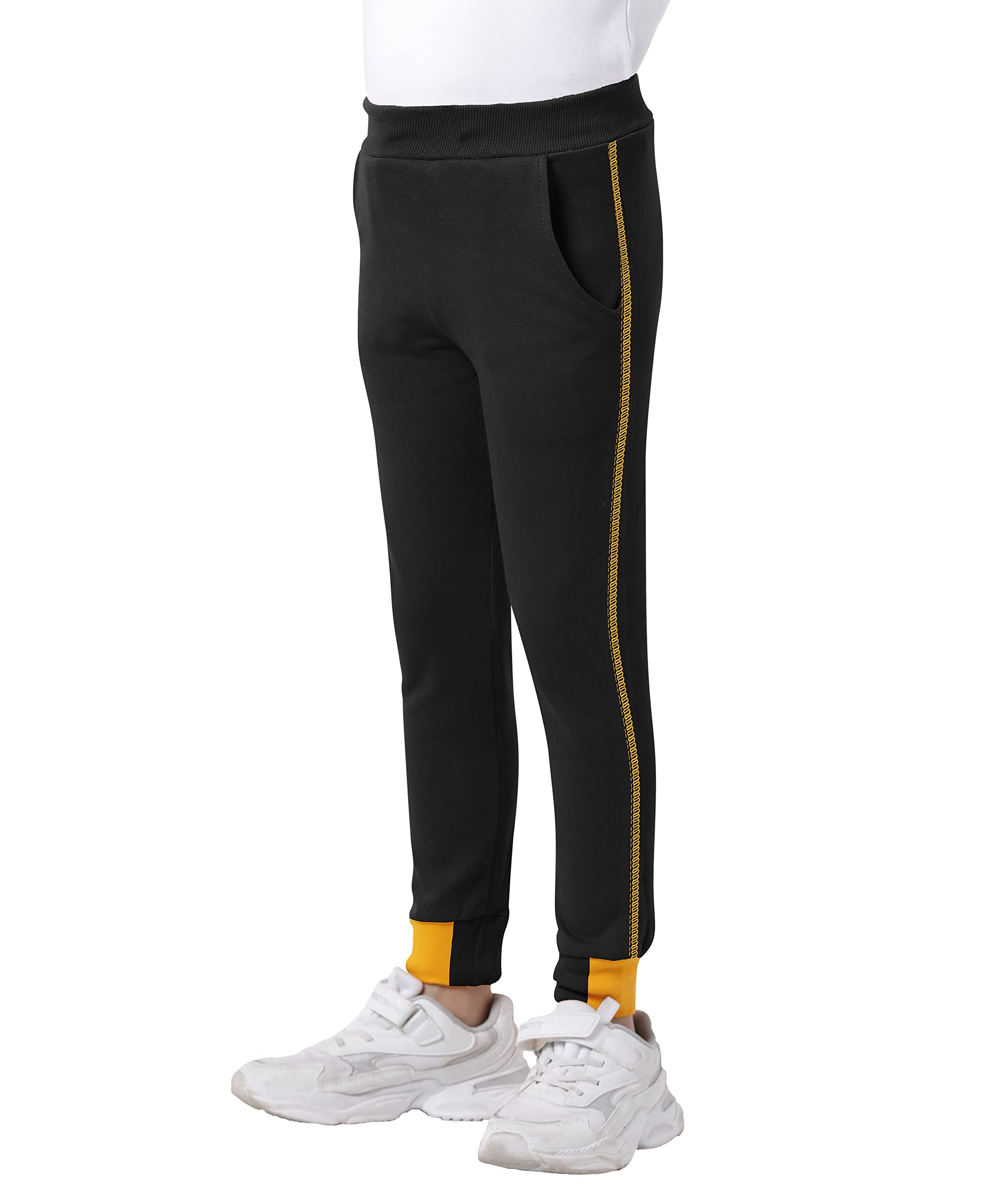 Boys and Girs Cotton Regular Fit Joggers with 2 Pockets Multicolor (Pack of 2)