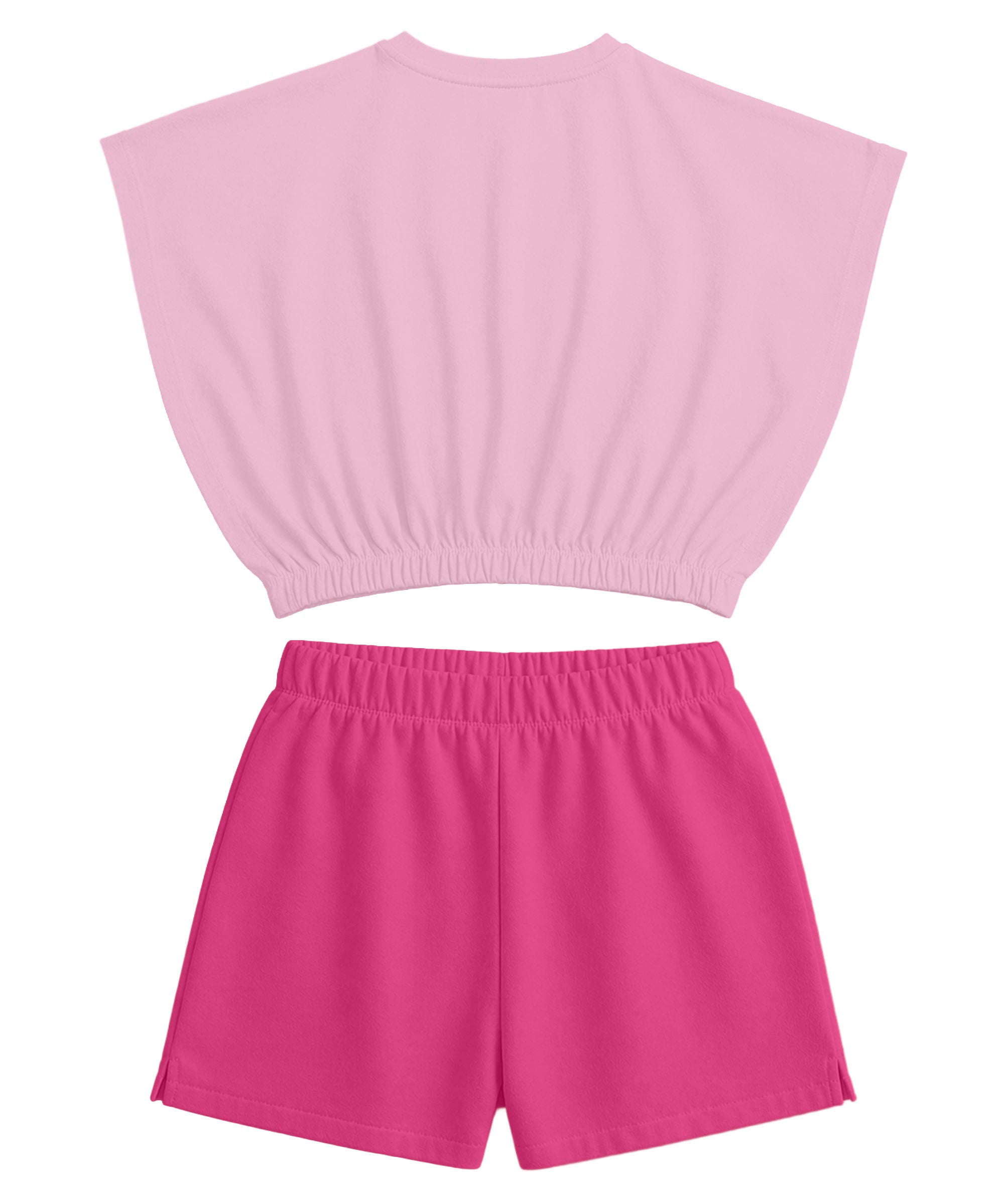 Girls Cotton Printed Top & Shorts Co-Ord Set | Regular Fit