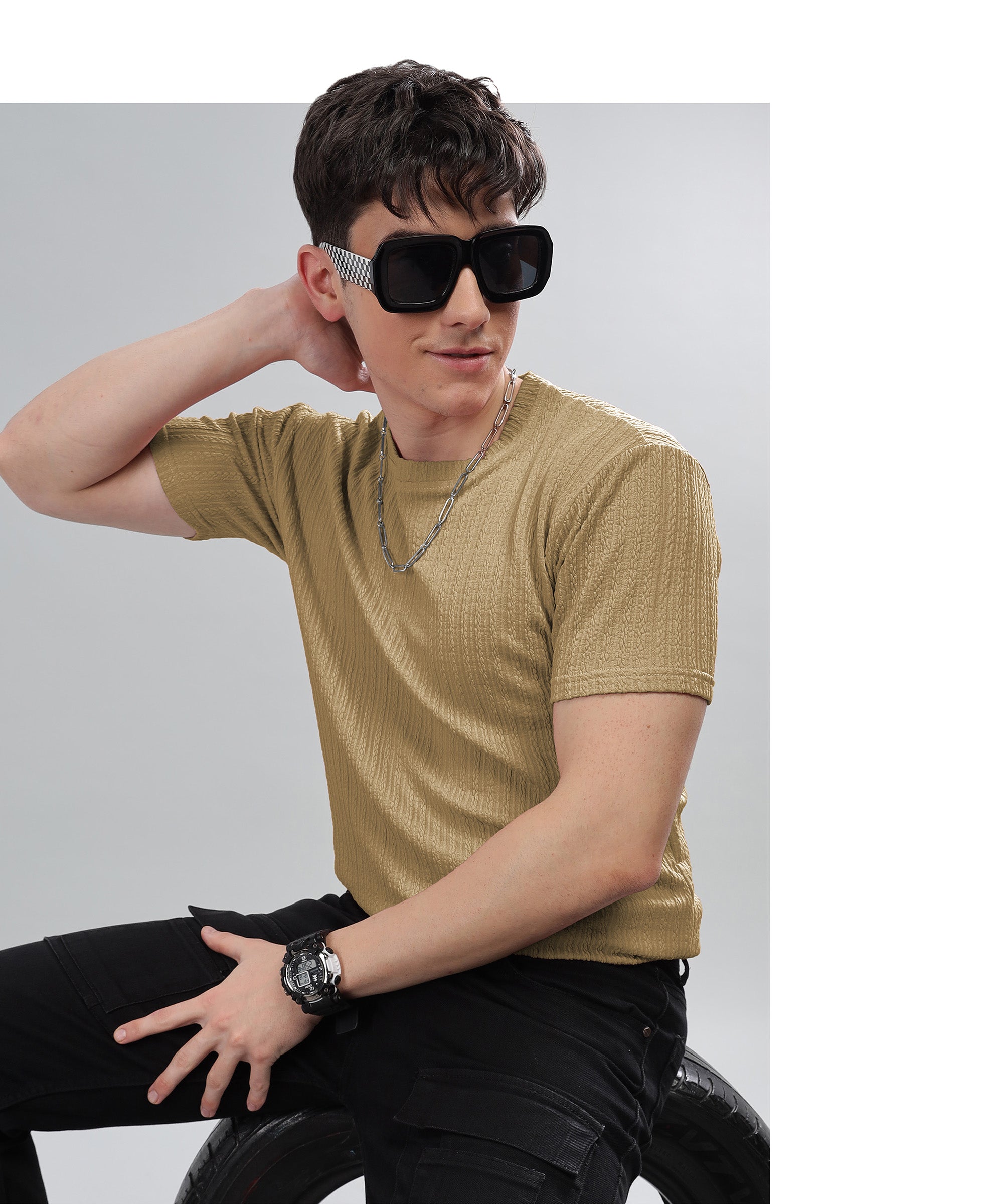 Textured T-Shirt: Regular fit