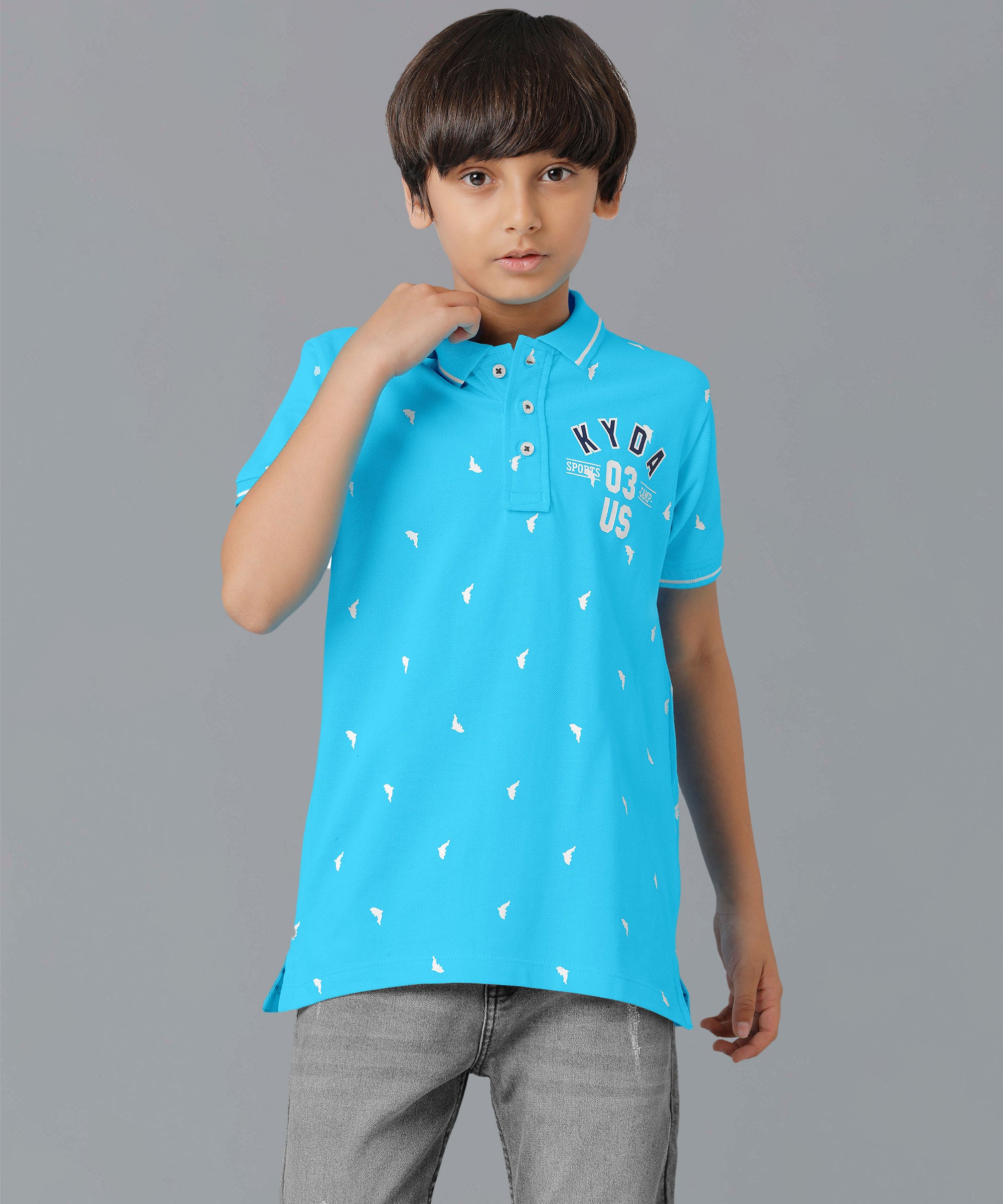 Boys Polo Collar-Shirts | Sky blue