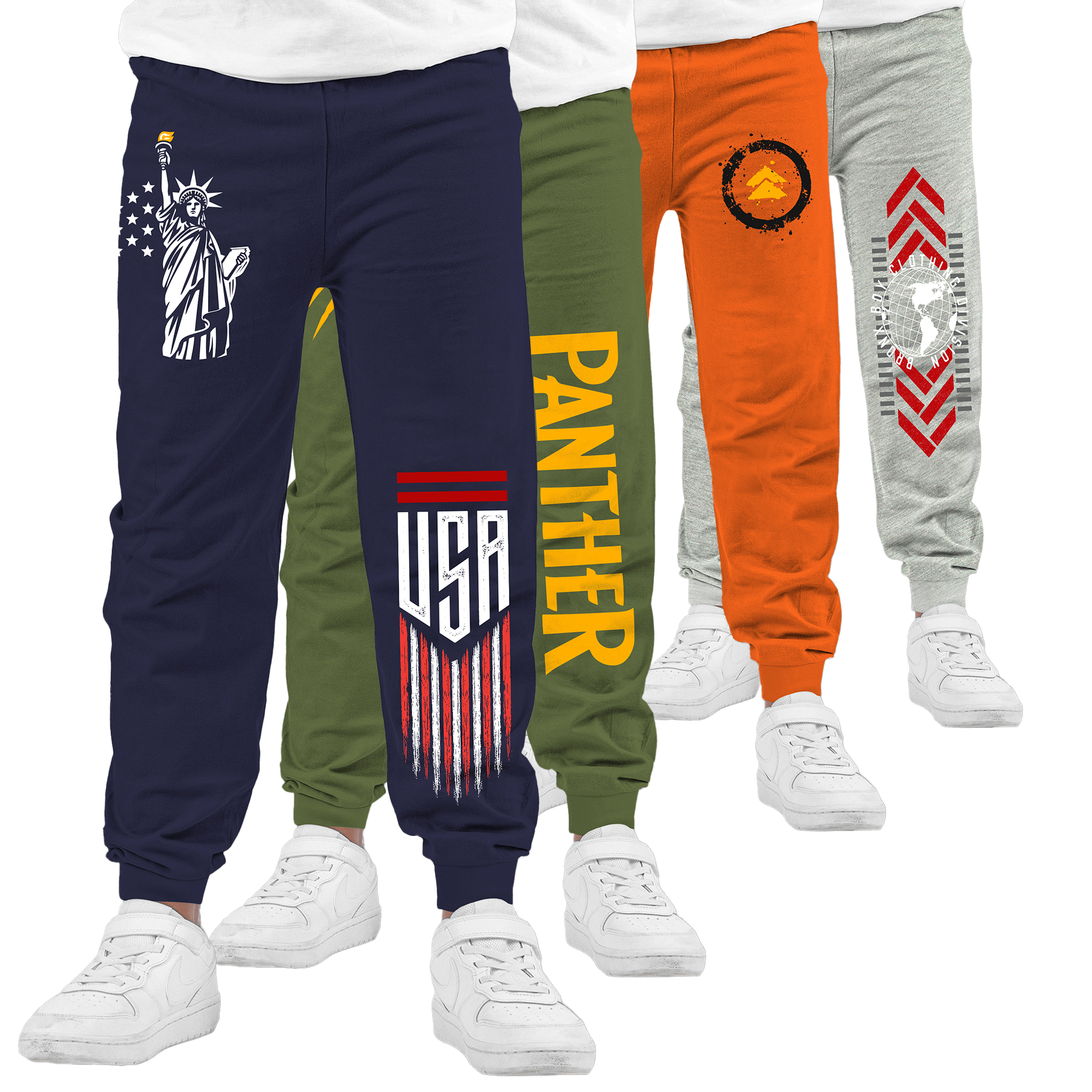 Boys Premium Cotton Printed Track Pants | Pack of 4