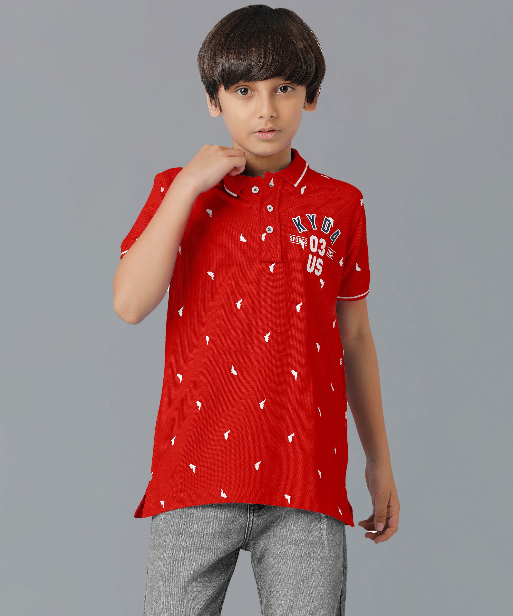 Boys Polo Collar-Shirts | Red