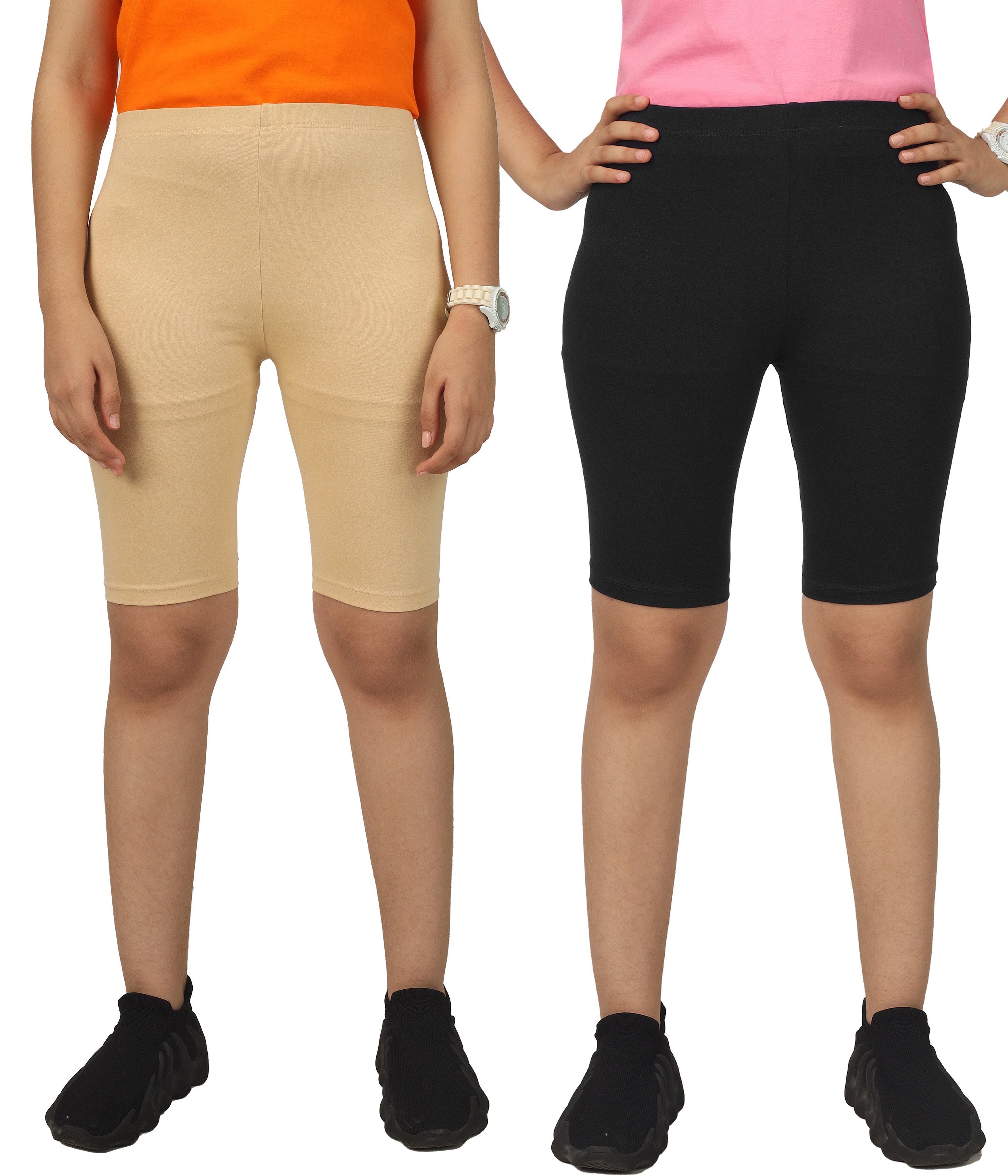 Girls Cycling Shorts | Active Wear (Pack of 2)