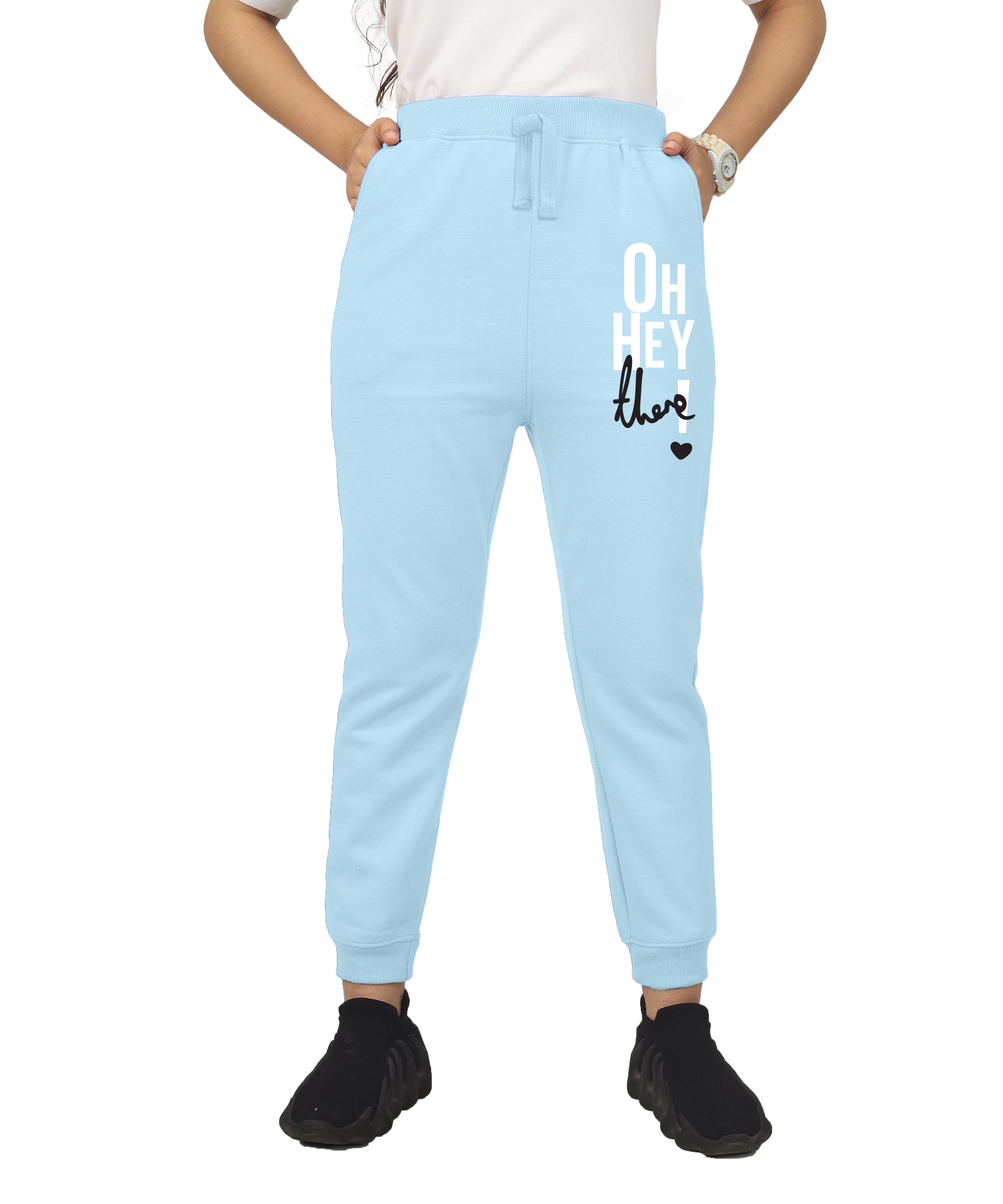 Girls Printed Premium Trouser | Sky blue 1