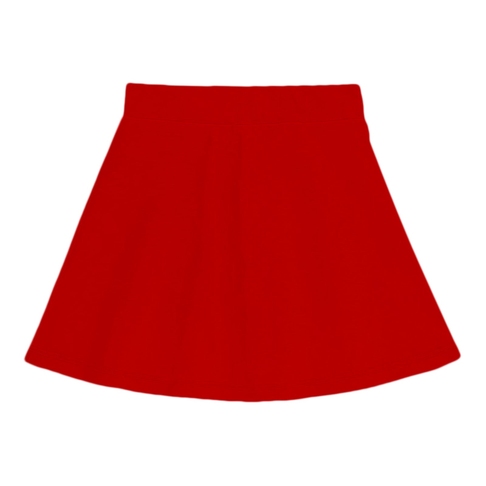 Girls Cotton Printed Skirt Attached With Inner Lycra Shorts-Red