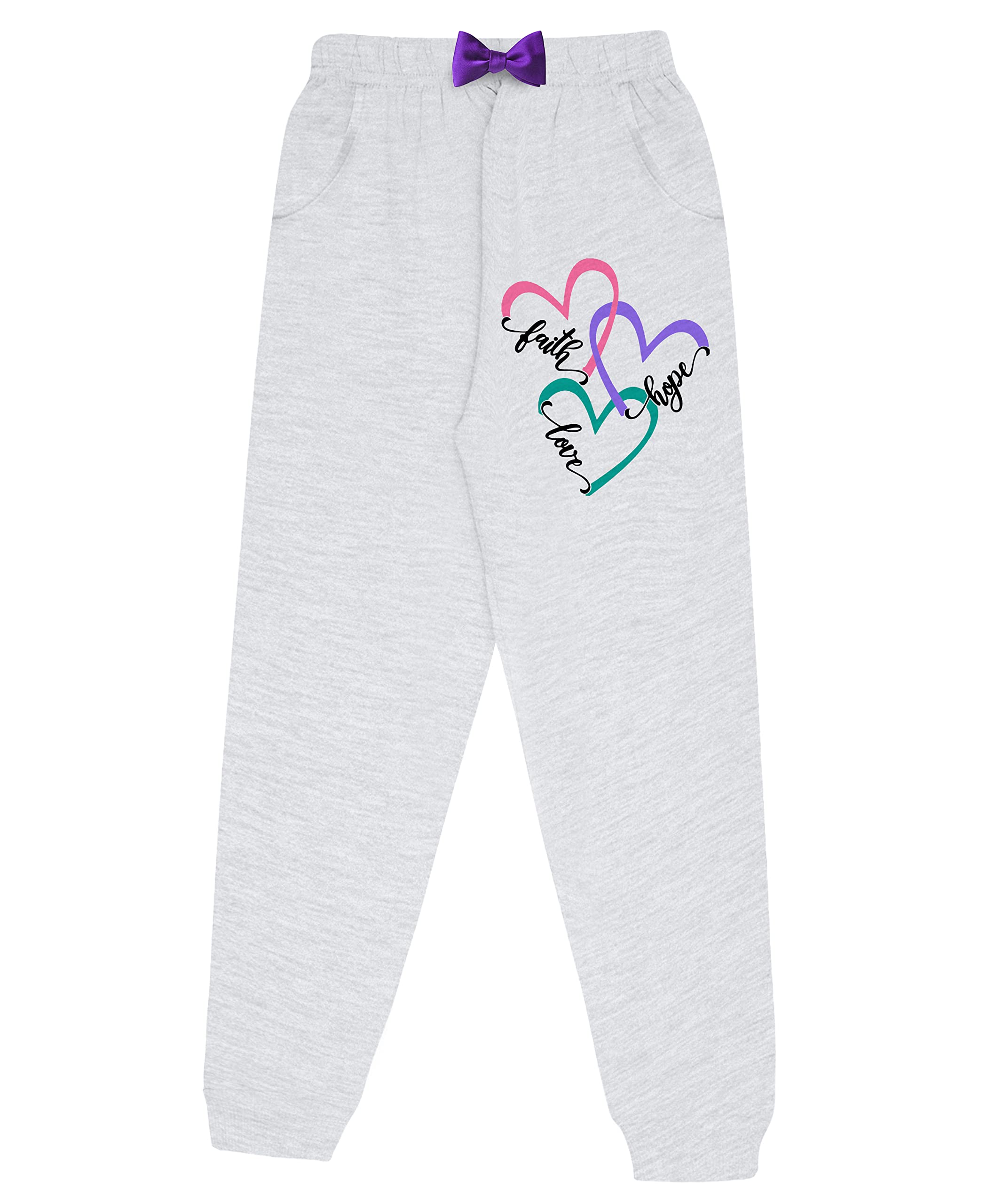 Girls Cotton Printed Track Pants with Pocket C1 - Multicolor (Pack of 3)