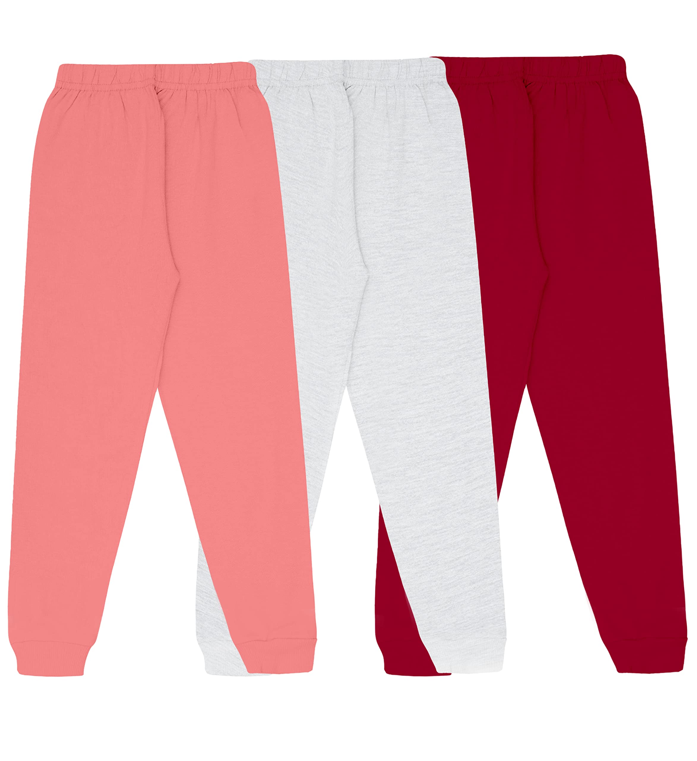 Girls Cotton Printed Track Pants with Pocket C1 - Multicolor (Pack of 3)