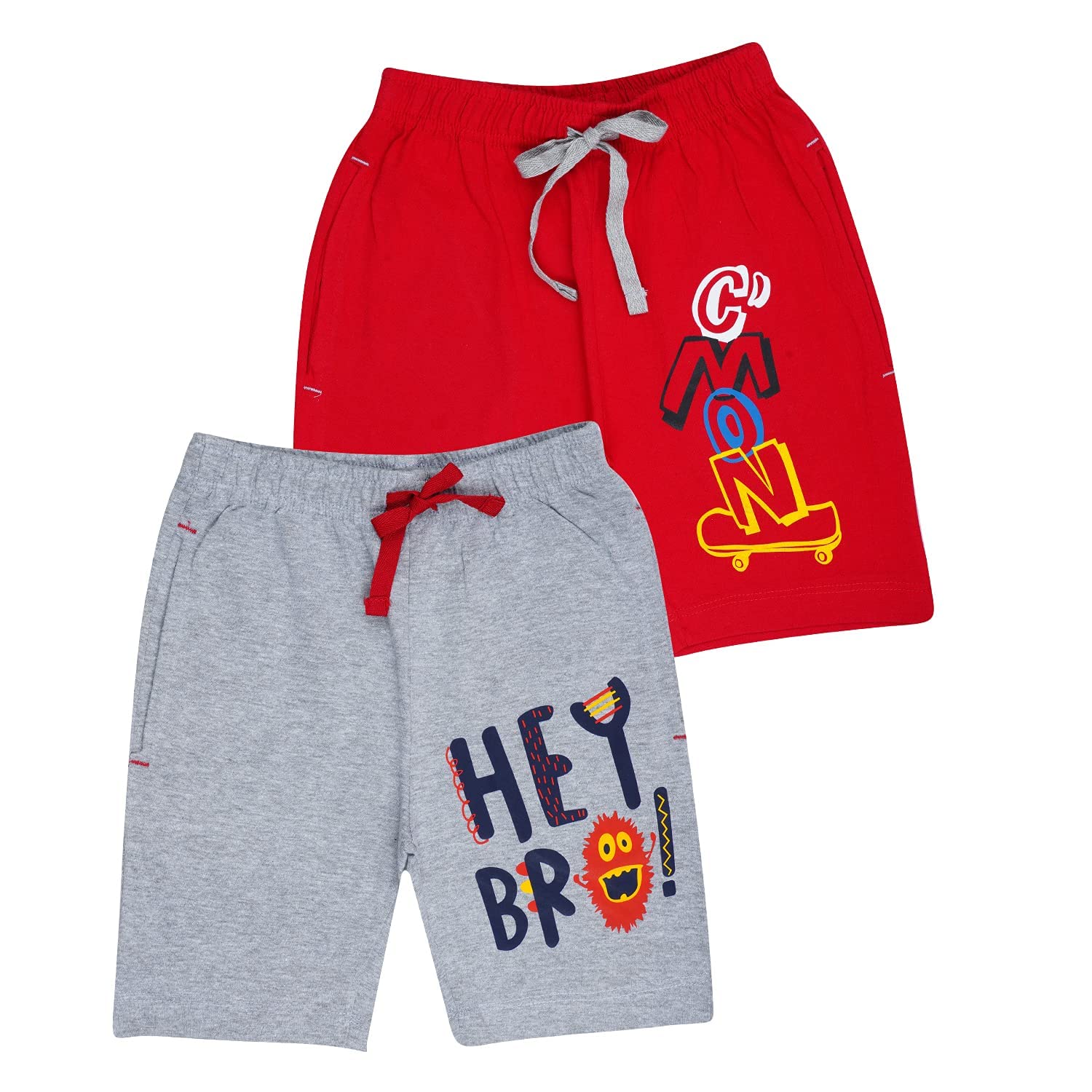 Kids Unisex Red-Melange Desert Printed Regular Fit Vintage Trousers (Pack of 2)