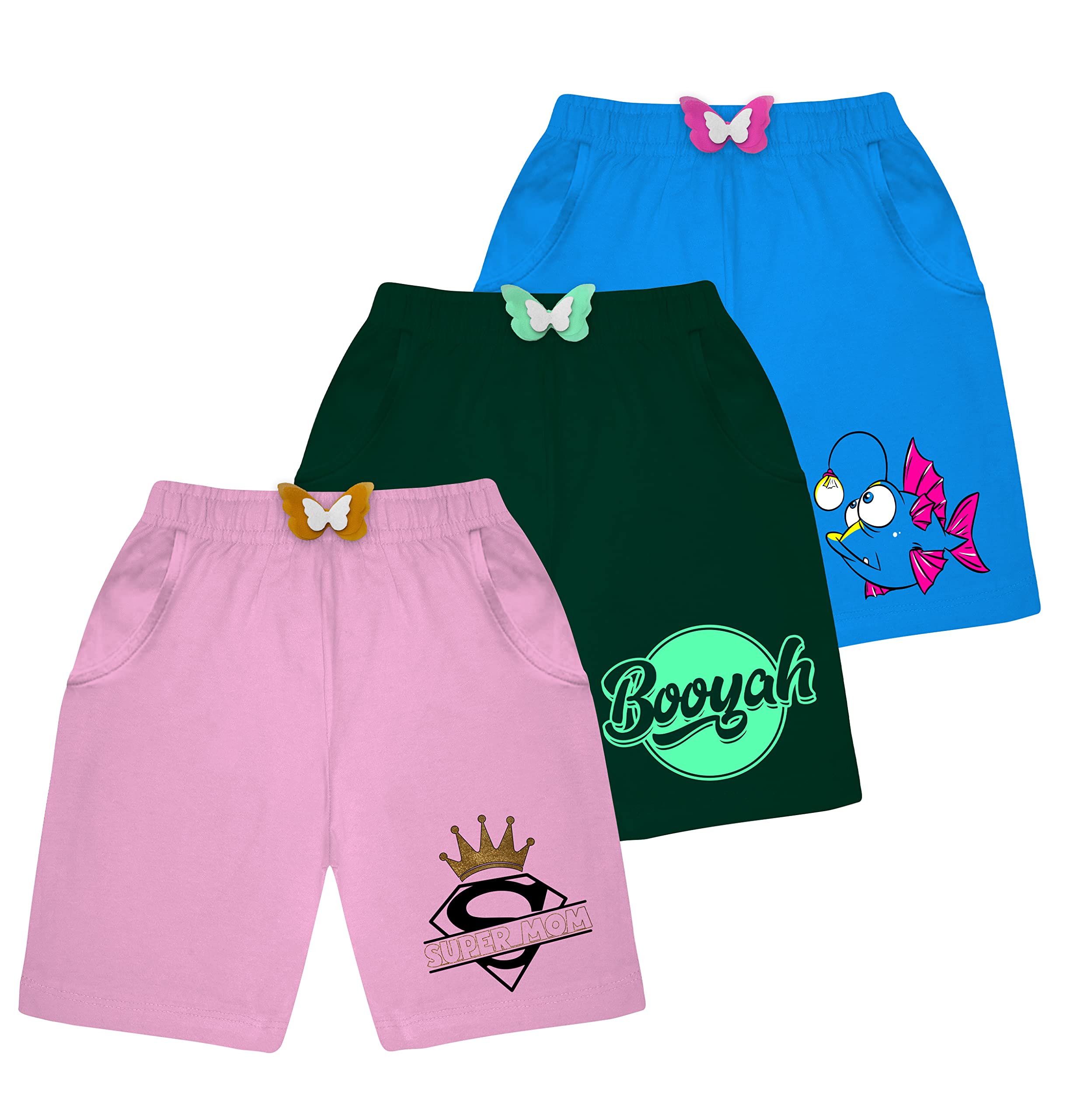Girls Printed Shorts (Pack of 3)