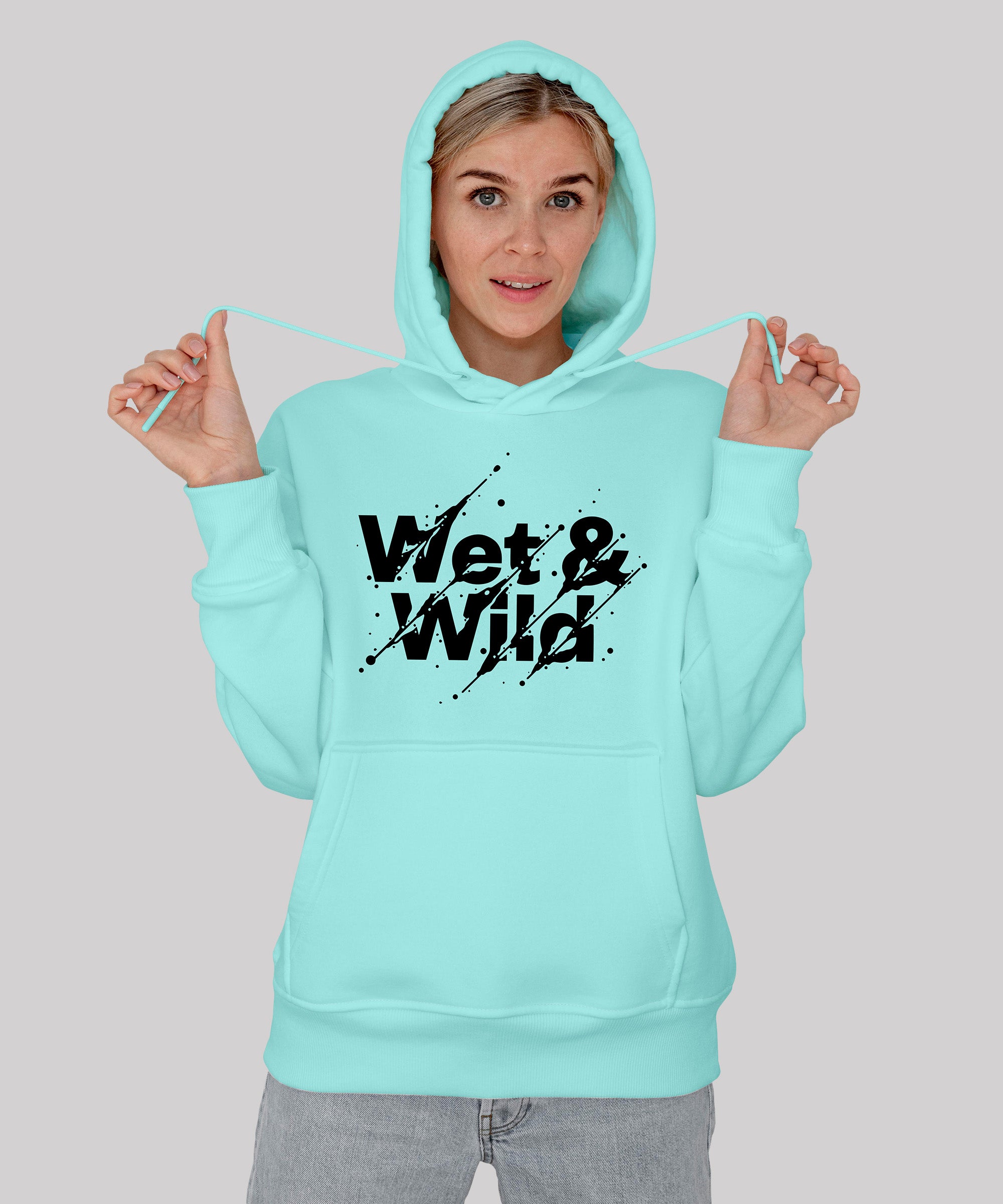 Wet & wild : Regular Fit Hoodie | Sky Blue