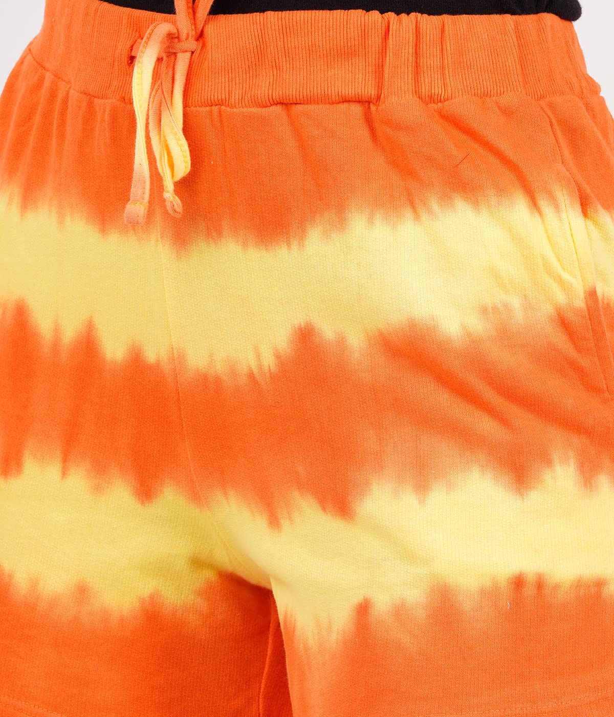 Women's Dyed Orange Casual Shorts with Pockets