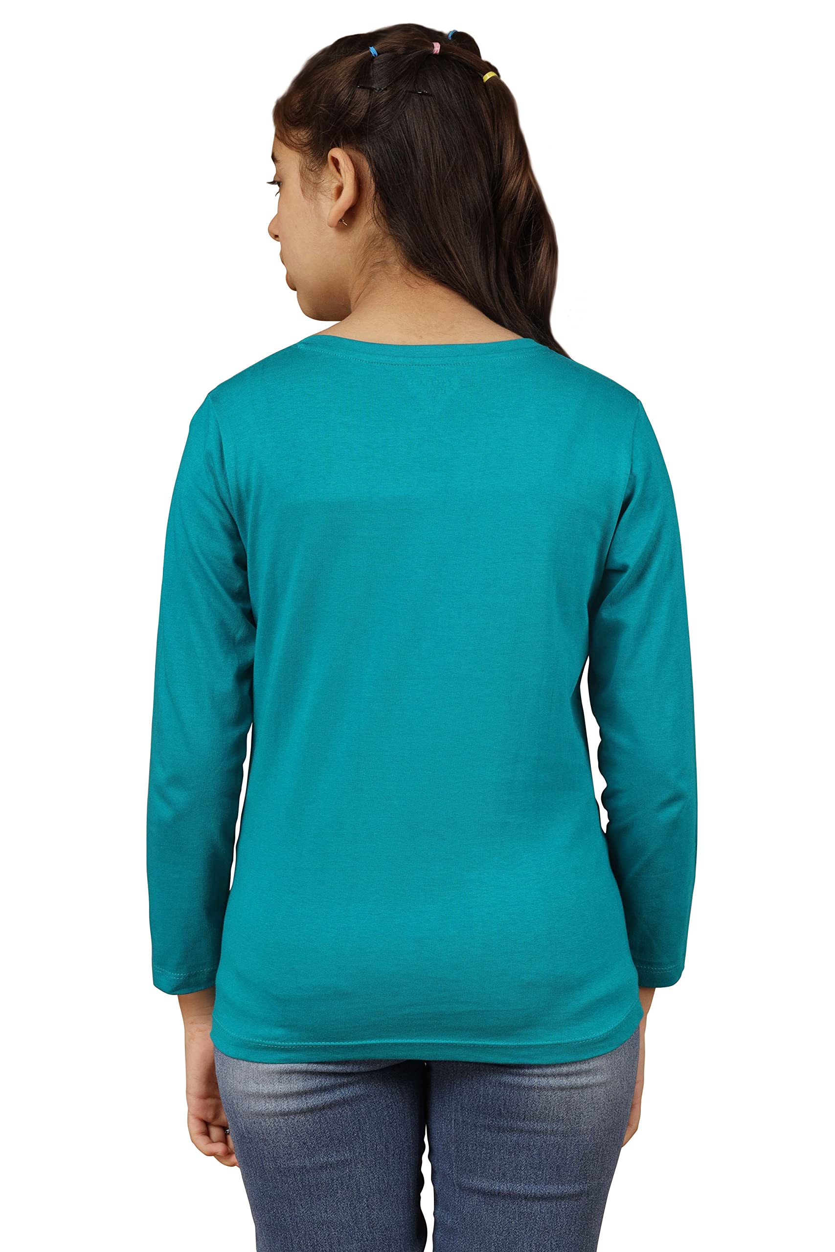 Girls Bio Washed Regular Fit Full Sleeve Cotton T-Shirt