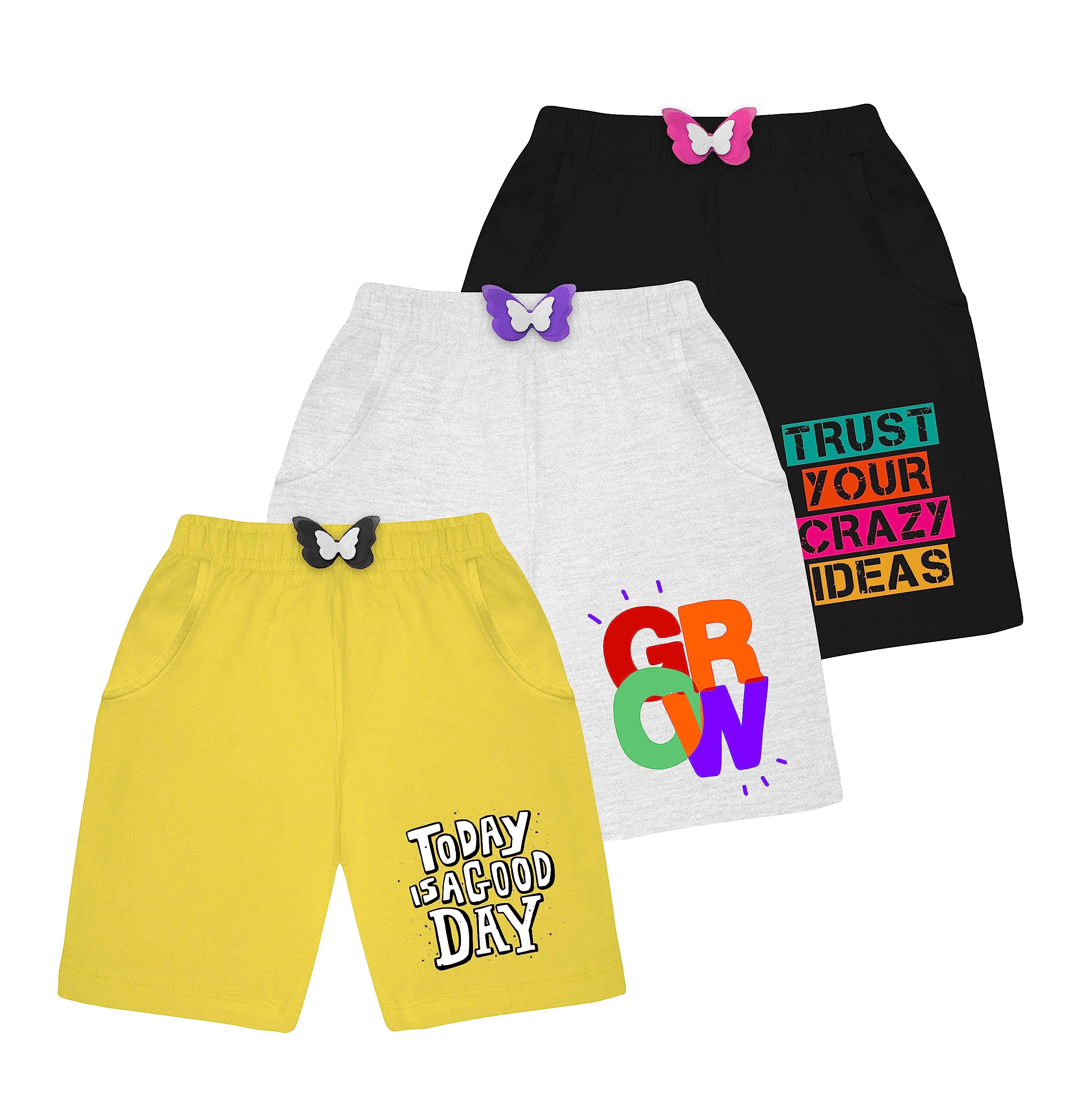 Girls Printed Shorts (Pack of 3)