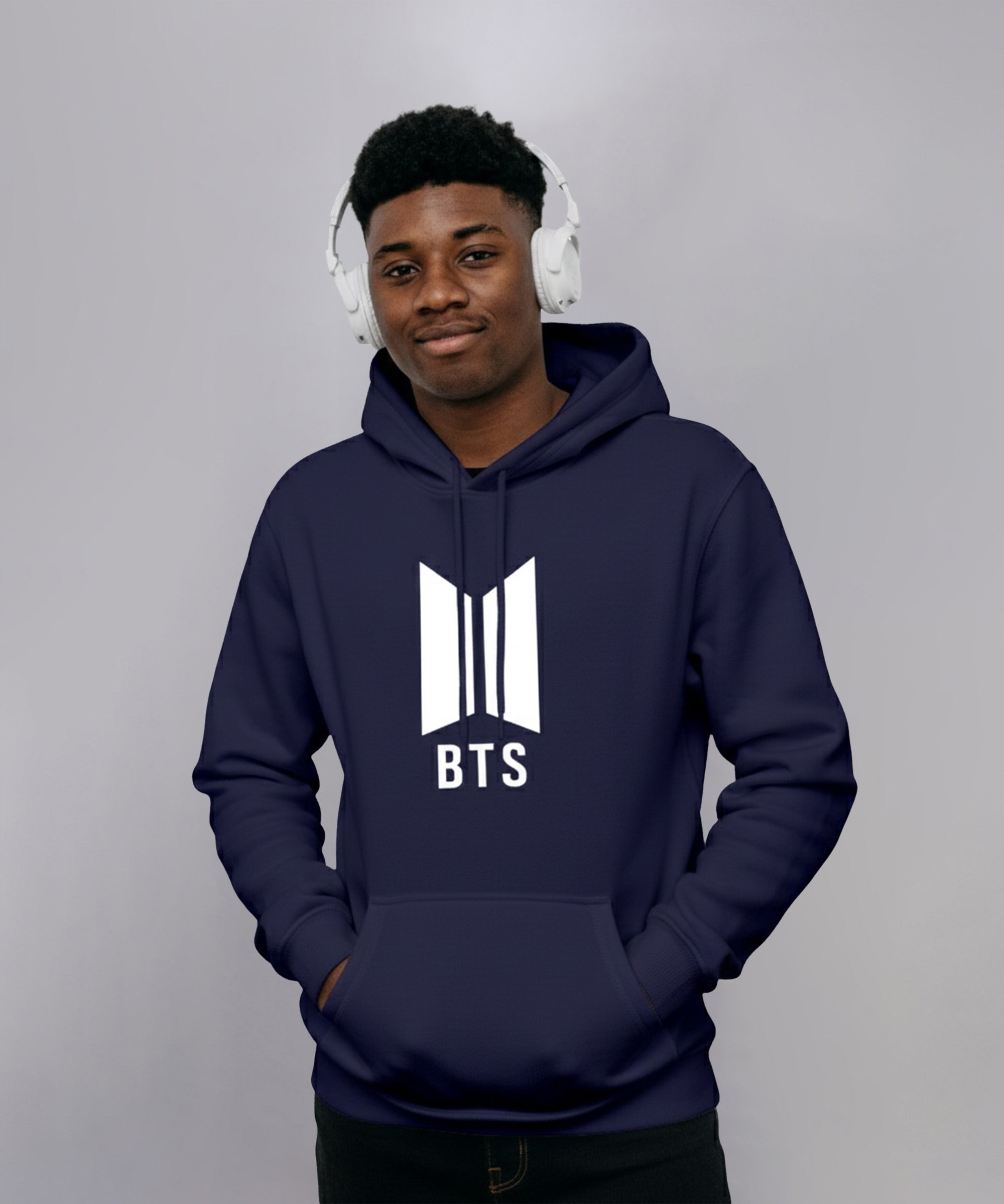 Mens Cotton Navy Hoodies