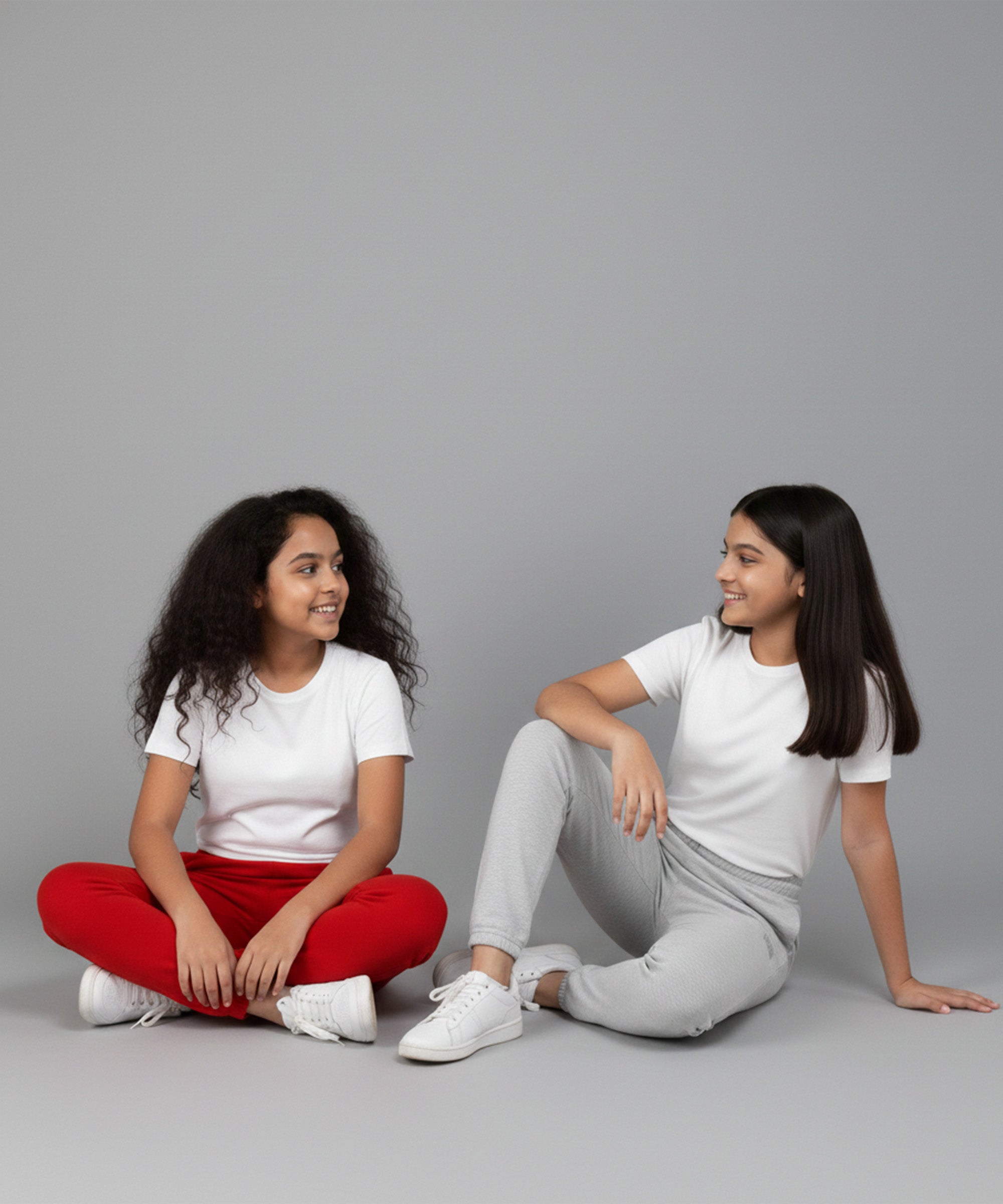 Girls Premium Cotton Trackpants | Regular Fit | Stretch Waist Joggers | Pack of 2