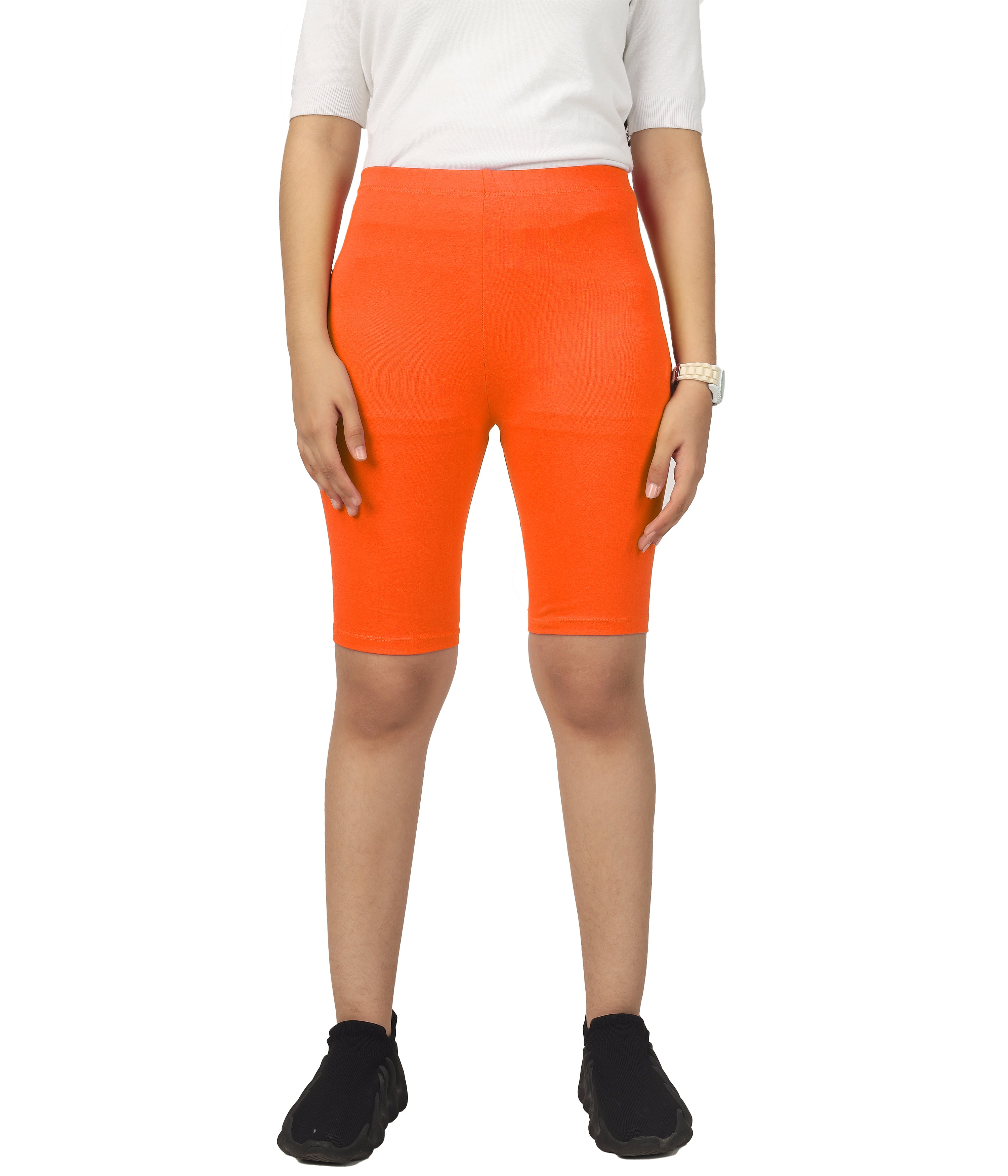 Girl's-Stretchable Cycling Shorts V2 (Pack of 2)