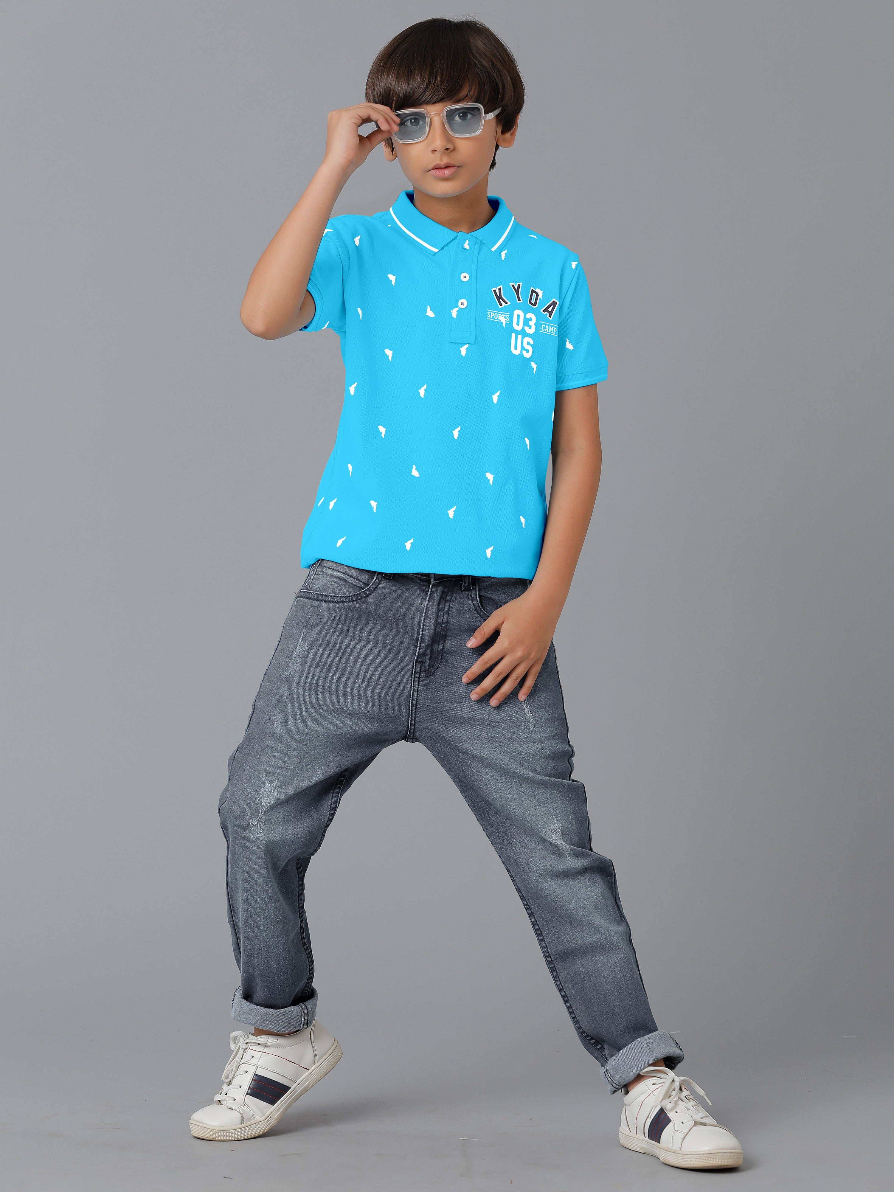 Boys Polo Collar-Shirts | Sky blue